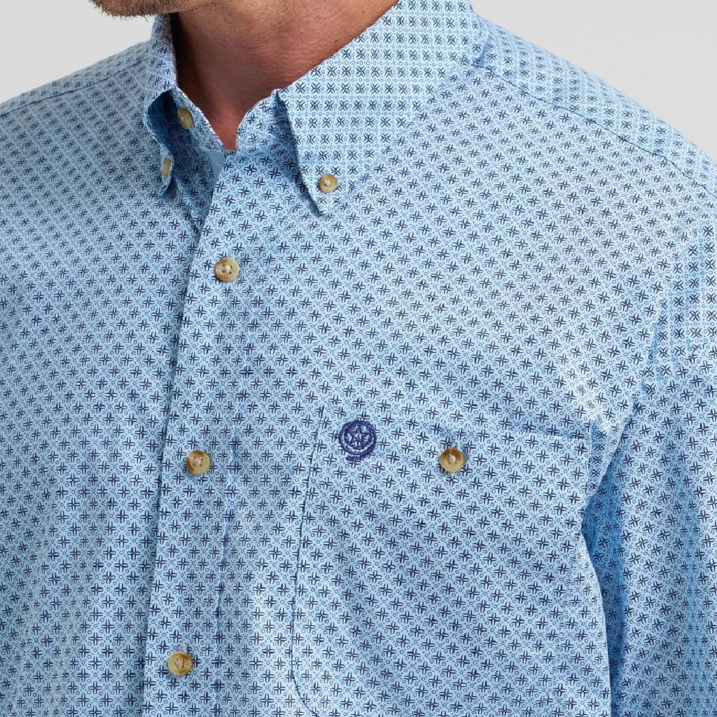 Wrangler Men's George Strait Geo Print Button Down Shirt - Image 3
