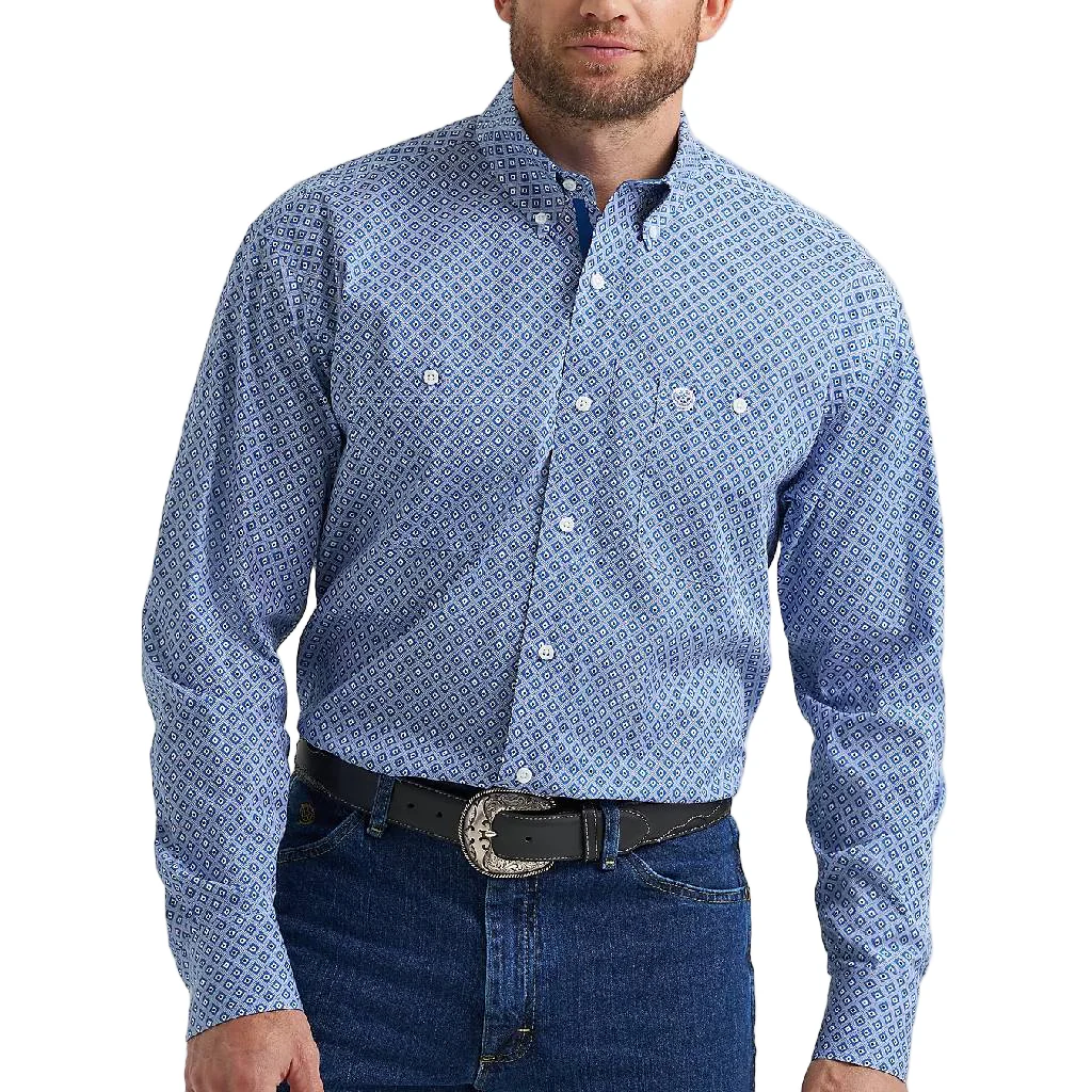 Wrangler Men's George Strait Geo Print Button Down Shirt