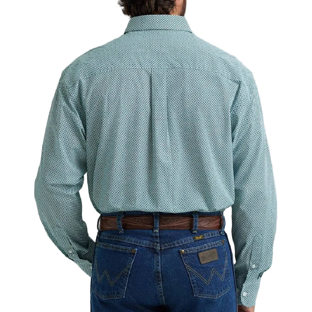 Wrangler Men's George Strait Geo Teal Button Down Shirt - Image 2