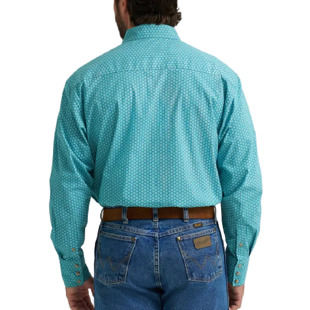 Wrangler Men's George Strait Troubadour Teal Button Down Shirt - Image 2