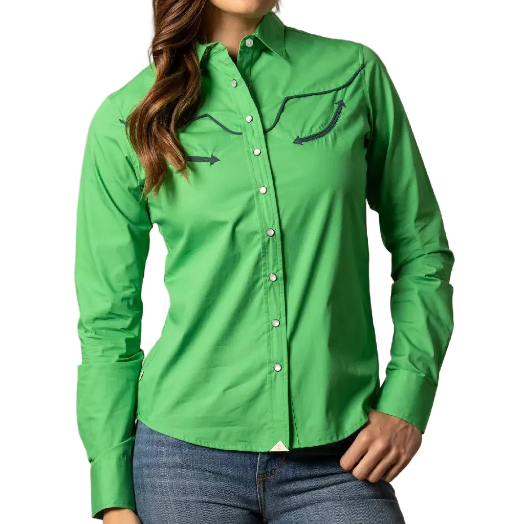 Kimes Ranch Women's Logo Horn Kelly Green Blouse