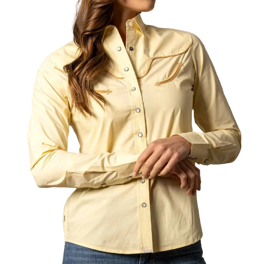 Kimes Ranch Women's Logo Horn Soft Gold Blouse