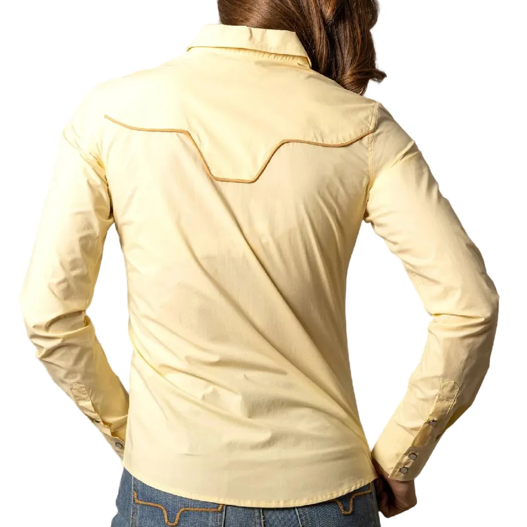 Kimes Ranch Women's Logo Horn Soft Gold Blouse - Image 2