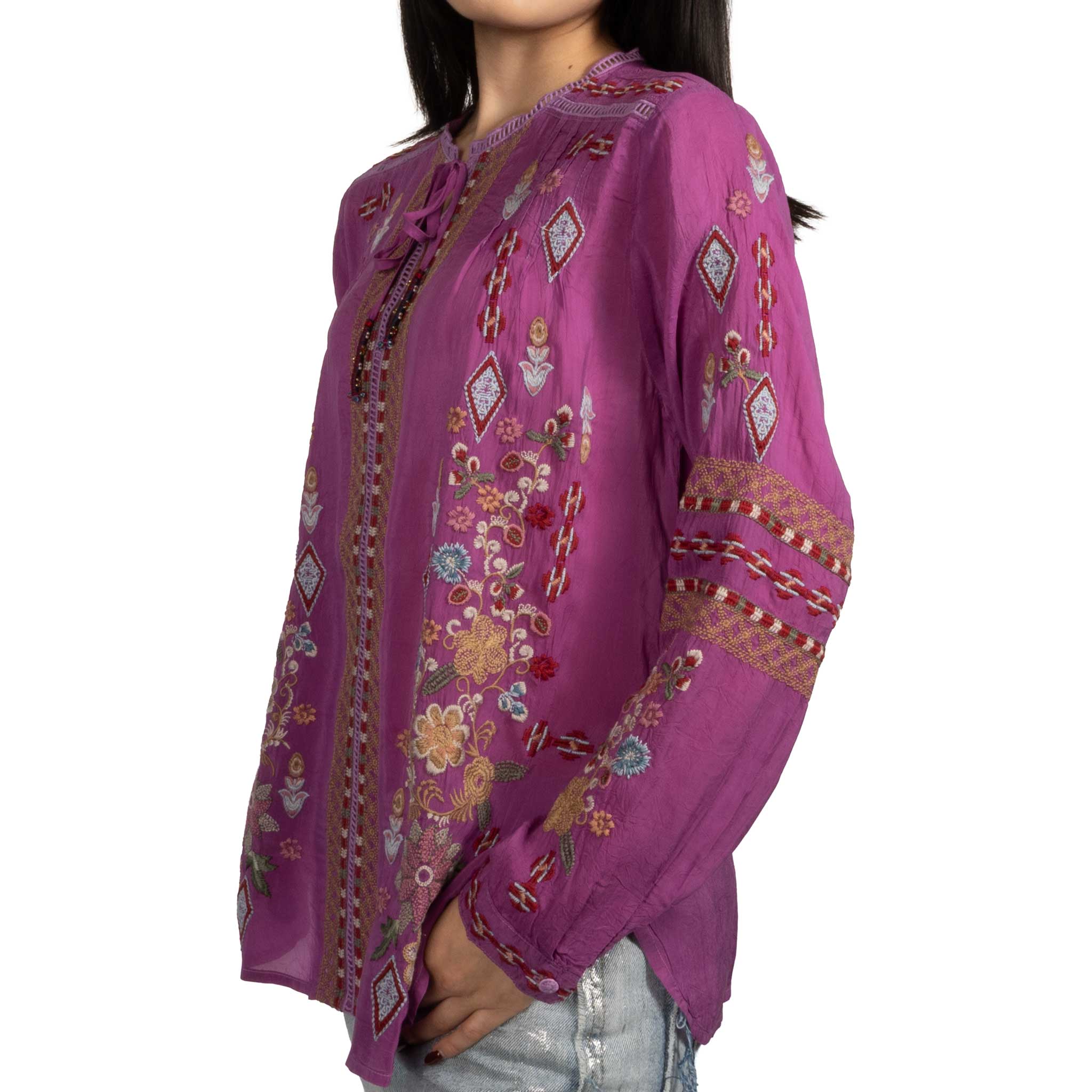 Johnny Was Eli Purple Wine Paulina Shirt - Image 2