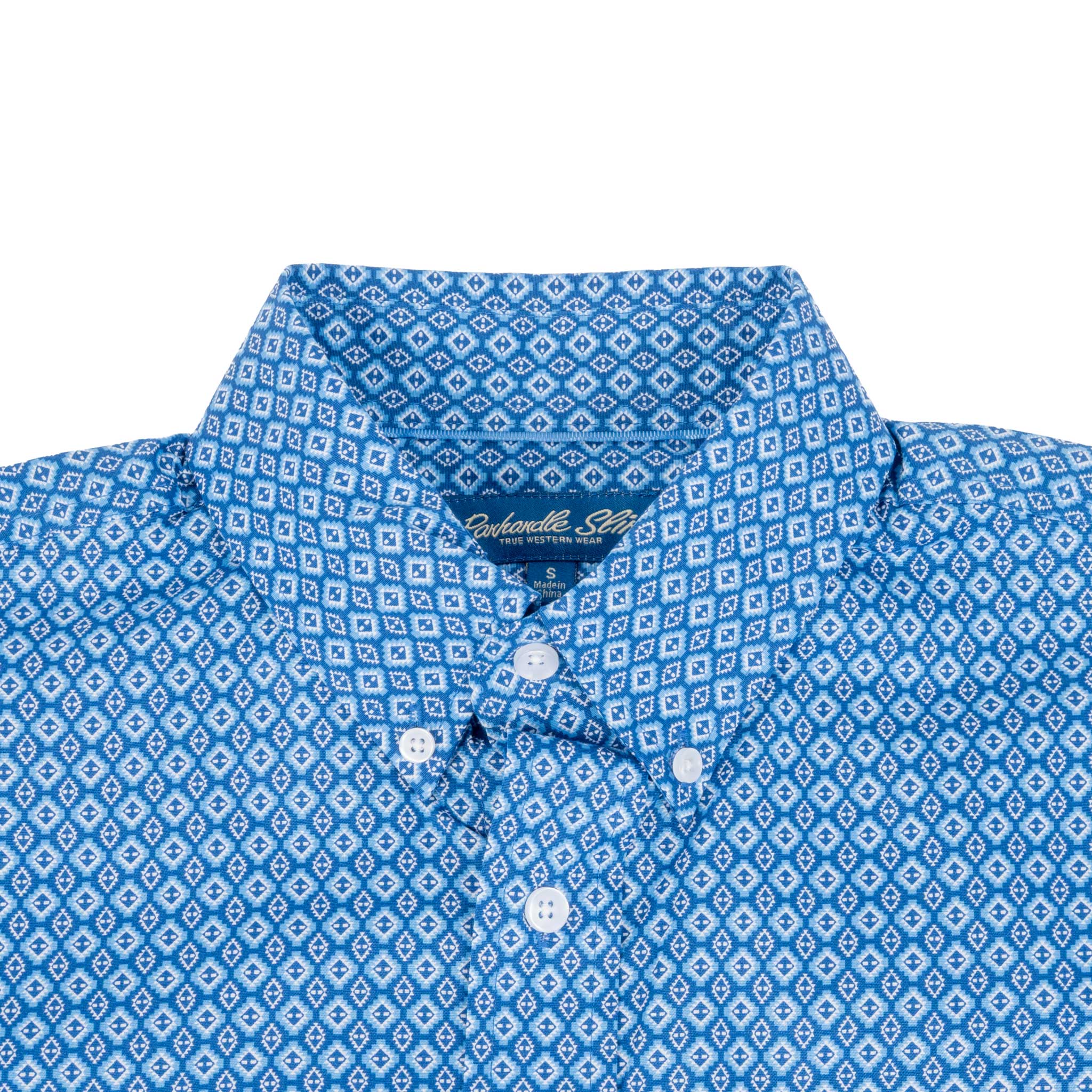 Panhandle Slim Men's Navy Button Down Pocket Shirt - Image 3
