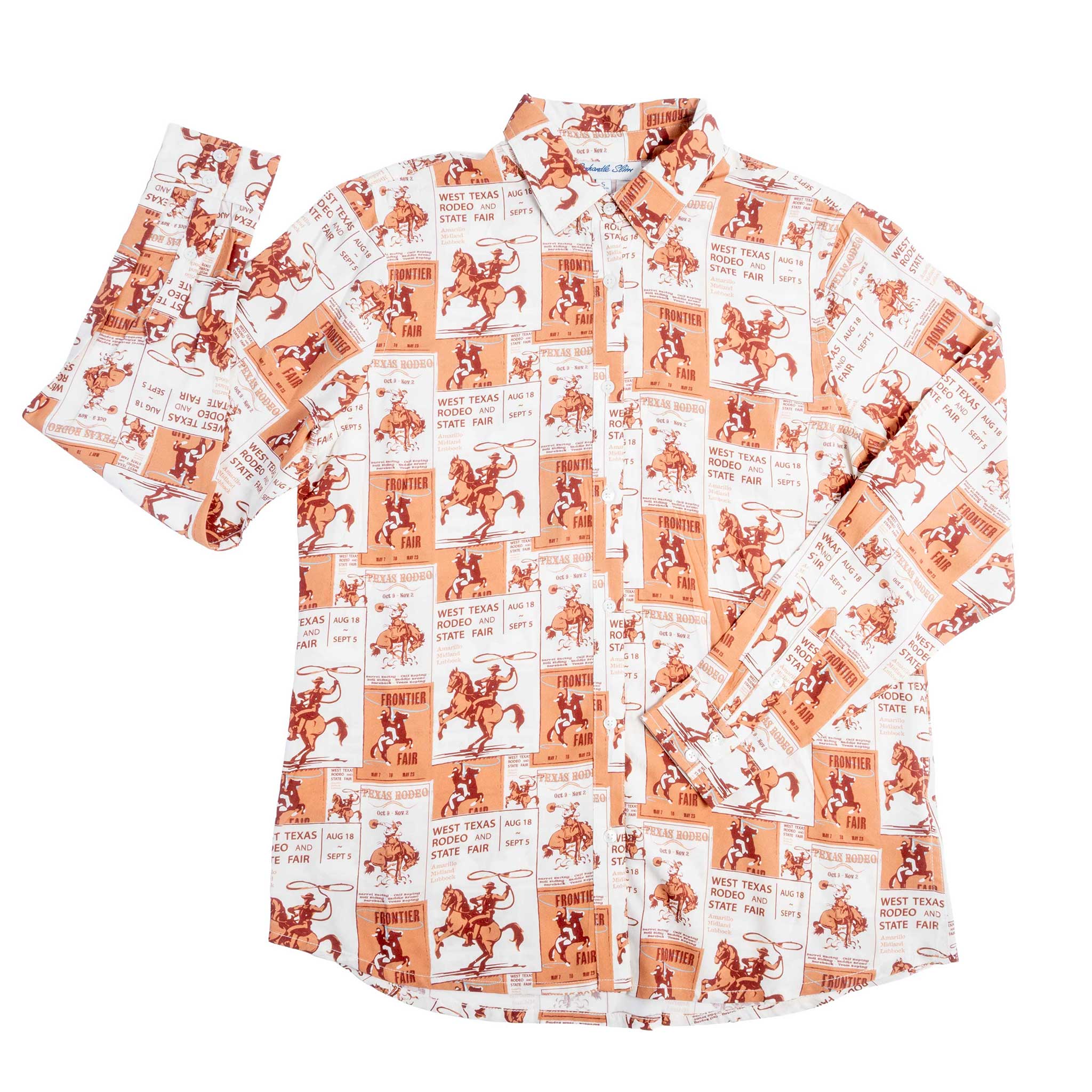 Panhandle Slim Women's Poster Print Rust Shirt