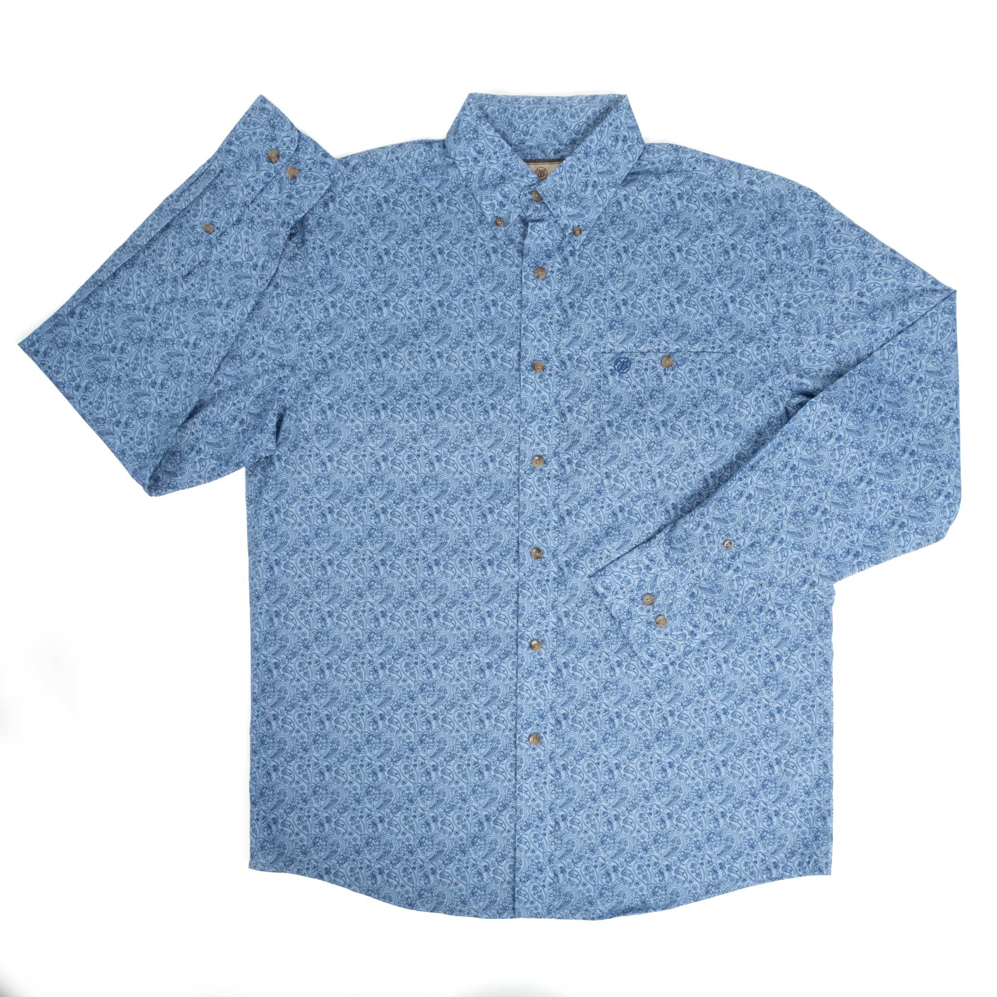 Wrangler Men's Relaxed Fit Paisley Button Down Shirt