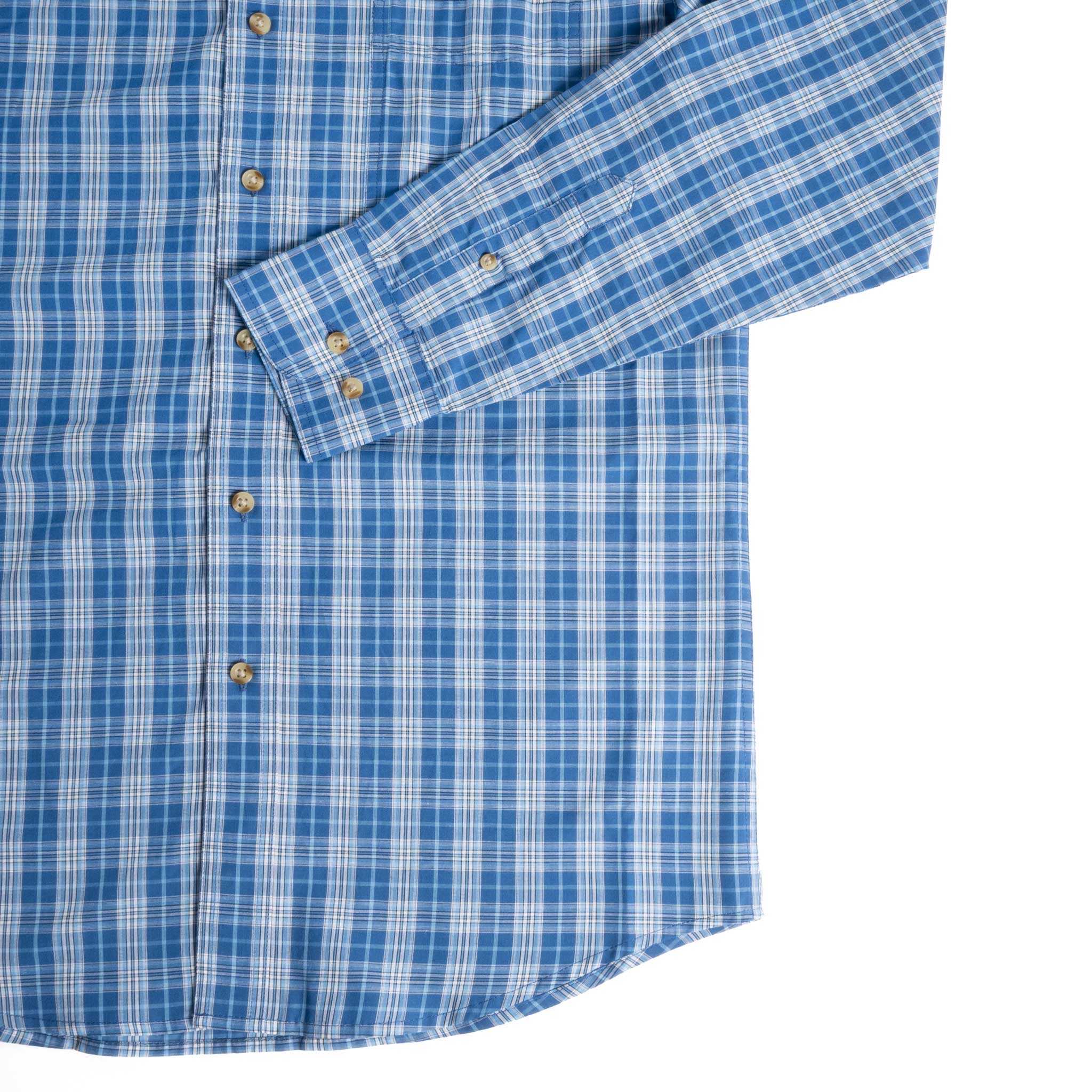 Wrangler Men's Riata Blue Plaid Button Down Shirt - Image 3