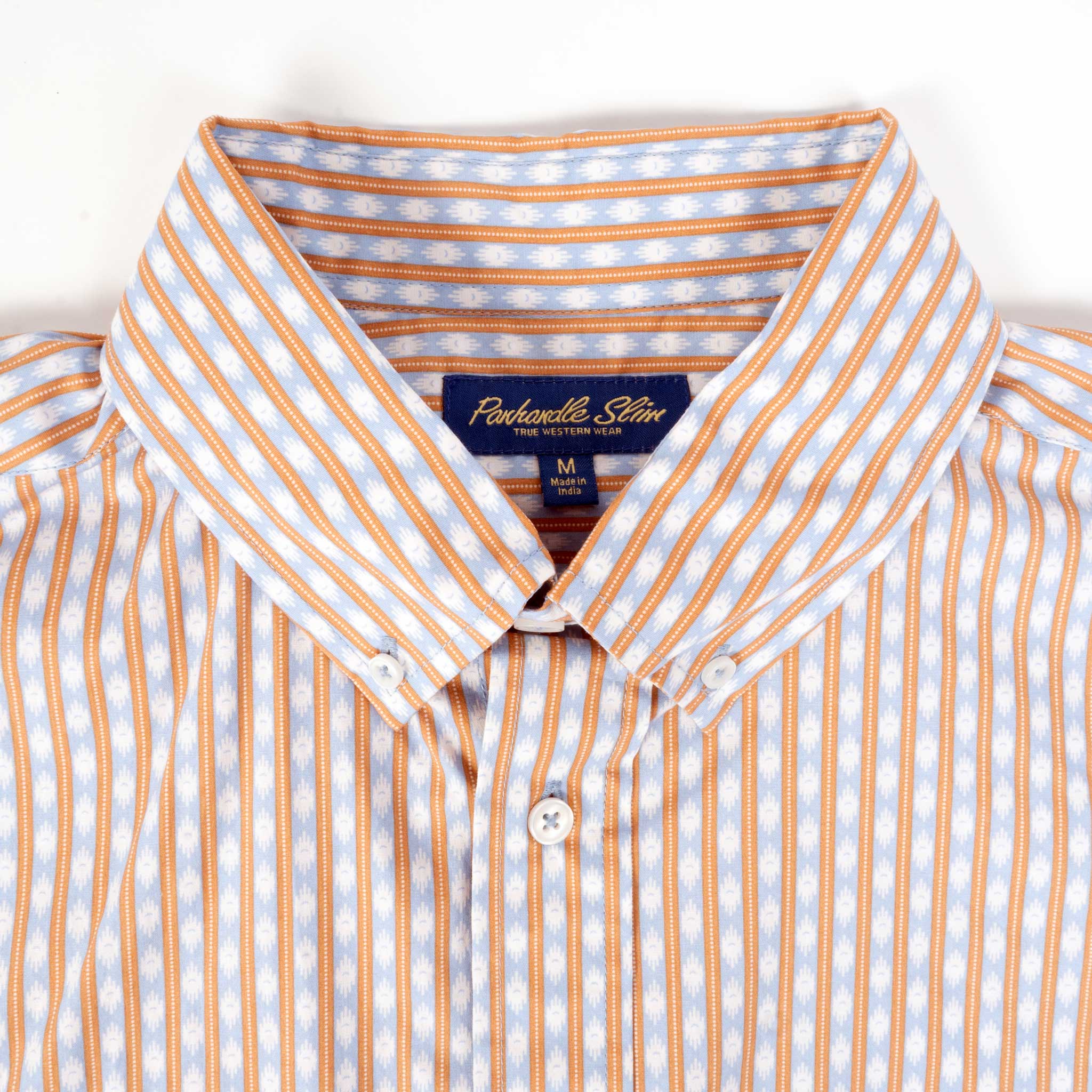 Panhandle Slim Men's Rust Aztec Stripe Button Down Shirt - Image 2