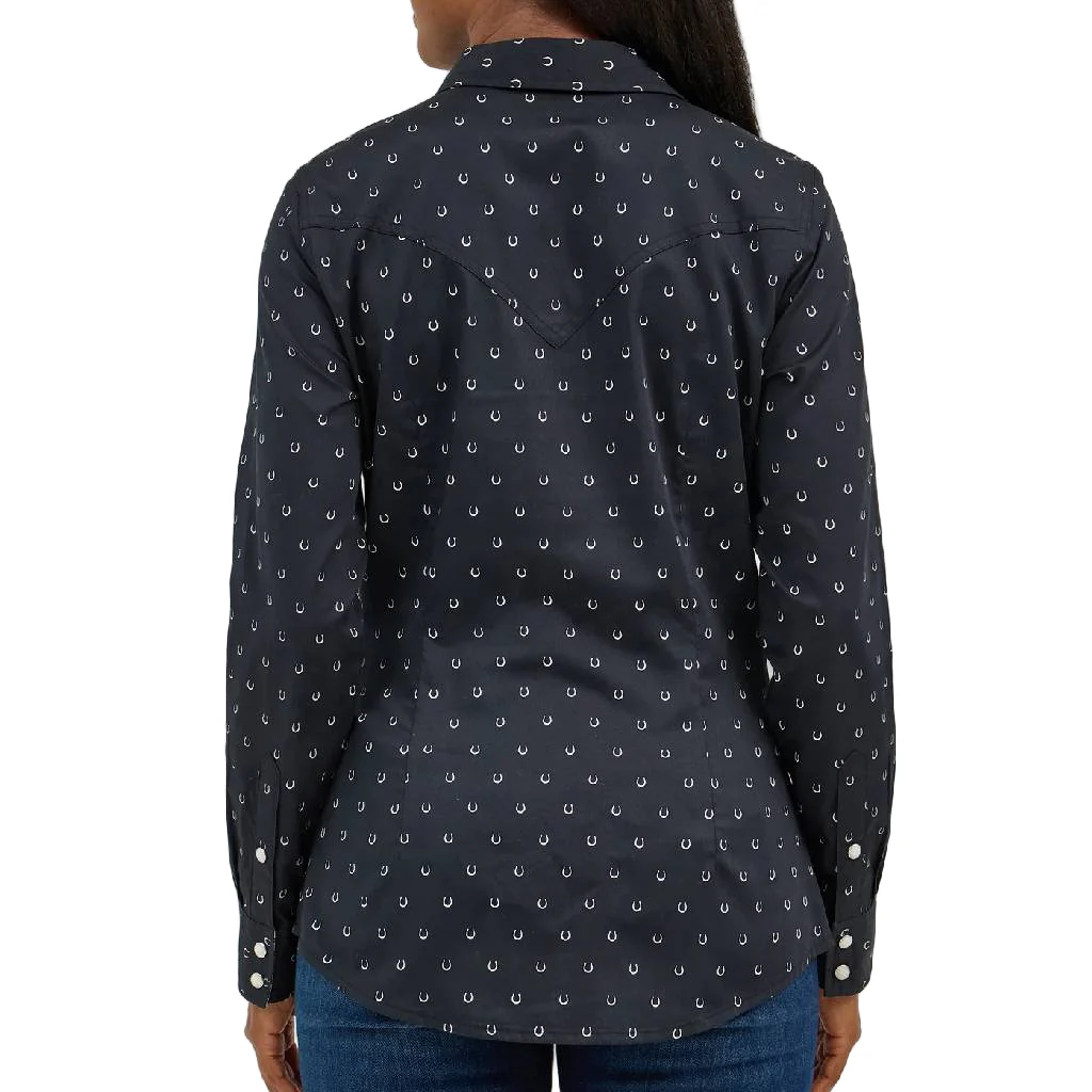 Wrangler Women's All Occassion Western Horseshoe Print Snap Shirt - Image 2
