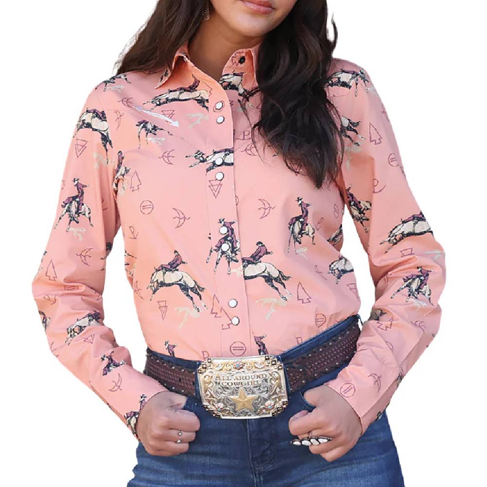 Cruel Denim Women's Coral Western Snap Shirt