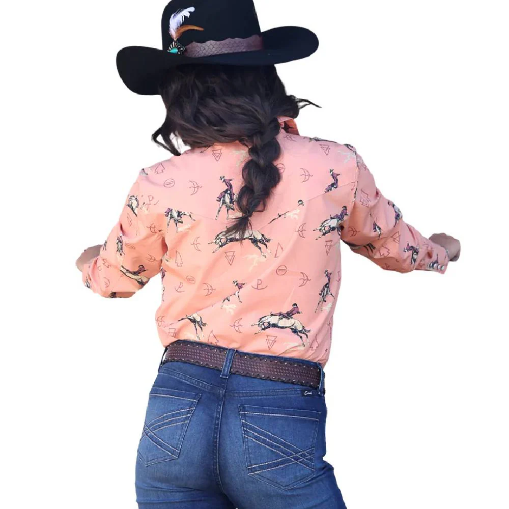 Cruel Denim Women's Coral Western Snap Shirt - Image 2