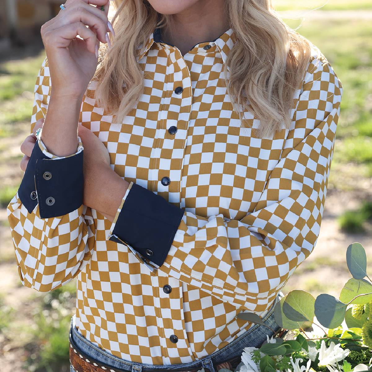 Cruel Denim Women's Plaid Pearl Snap Shirt - Image 2