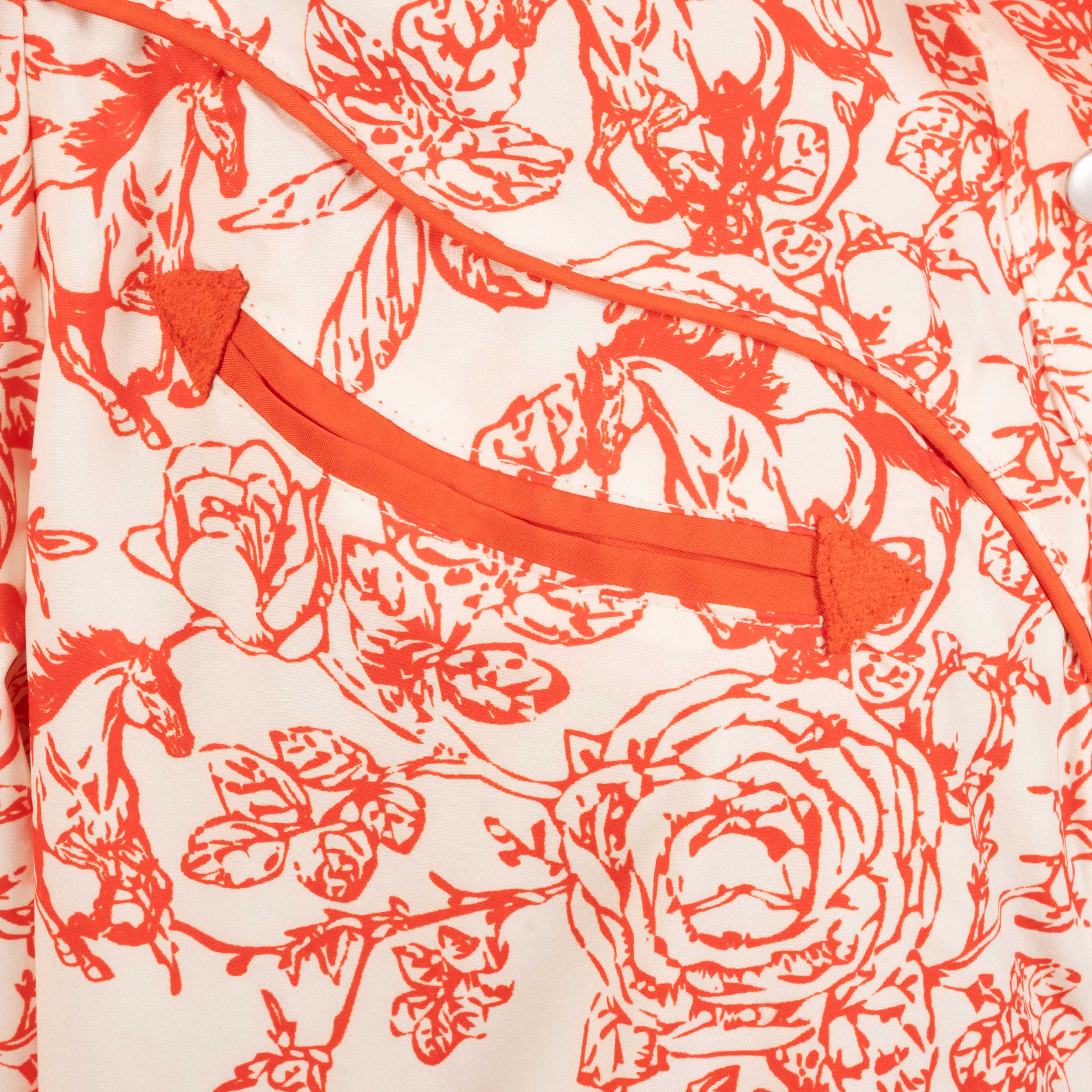 Howdy Hanny Red Flower Horse Pearl Snap Shirt - Image 4