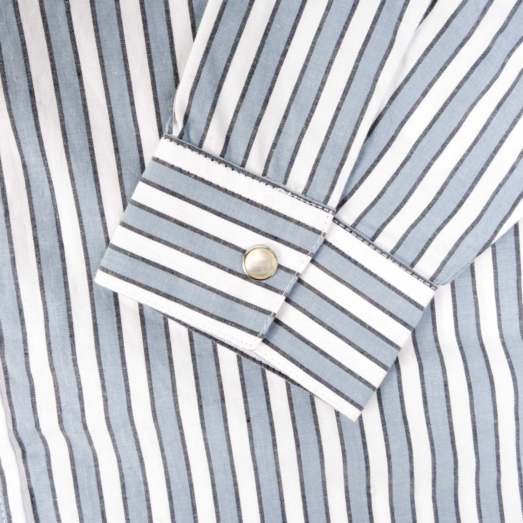Panhandle Slim Boy's Blue Stripe Pearl Snap Shirt - Image 4