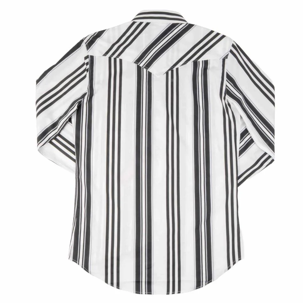 Rock & Roll Denim Men's Vintage Stripe Black Pearl Snap Shirt Vintage Stripe - Image 2