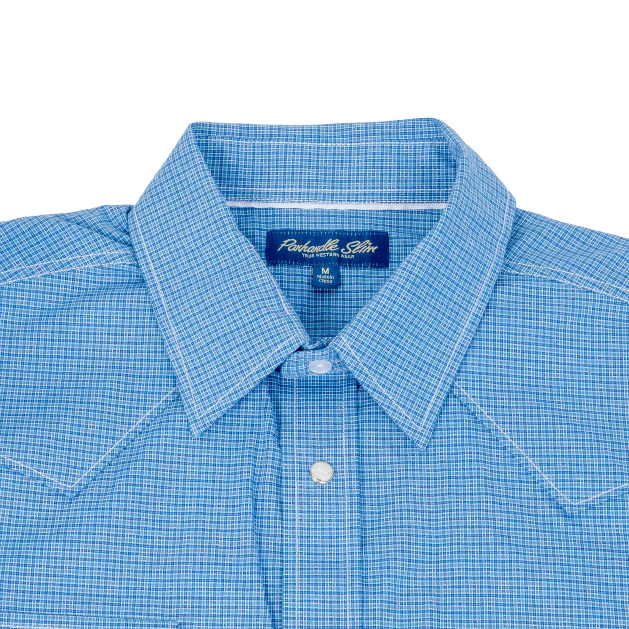 Panhandle Slim Men's Western Blue Snap Shirt - Image 3