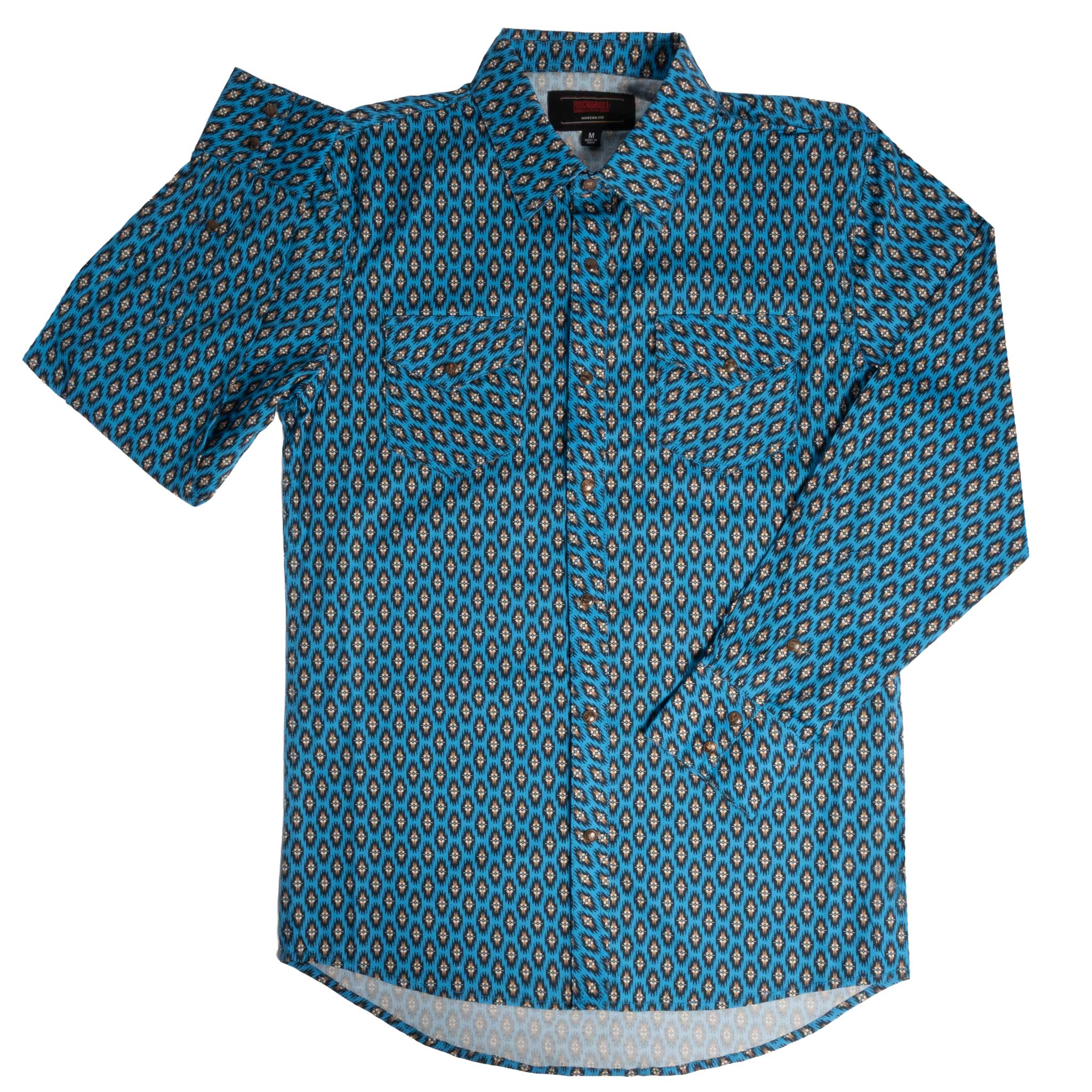 Rock & Roll Denim Men's Aztec Print Western Pearl Snap Shirt
