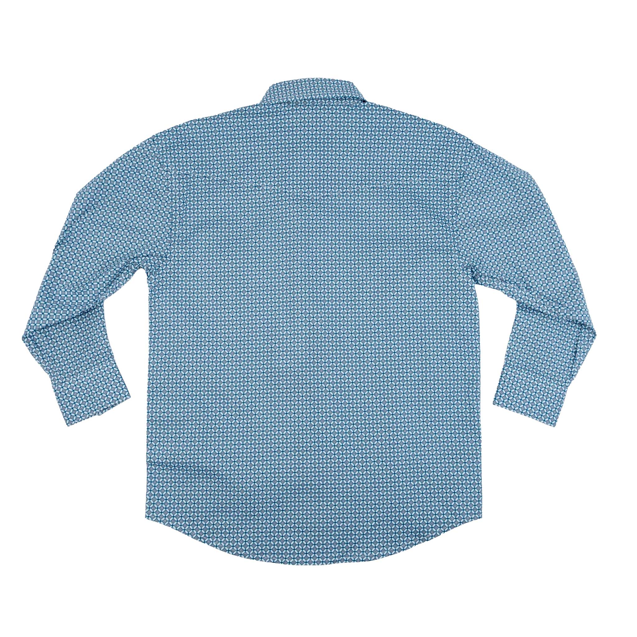 Panhandle Slim Men's Western Blue Geo Snap Shirt - Image 2