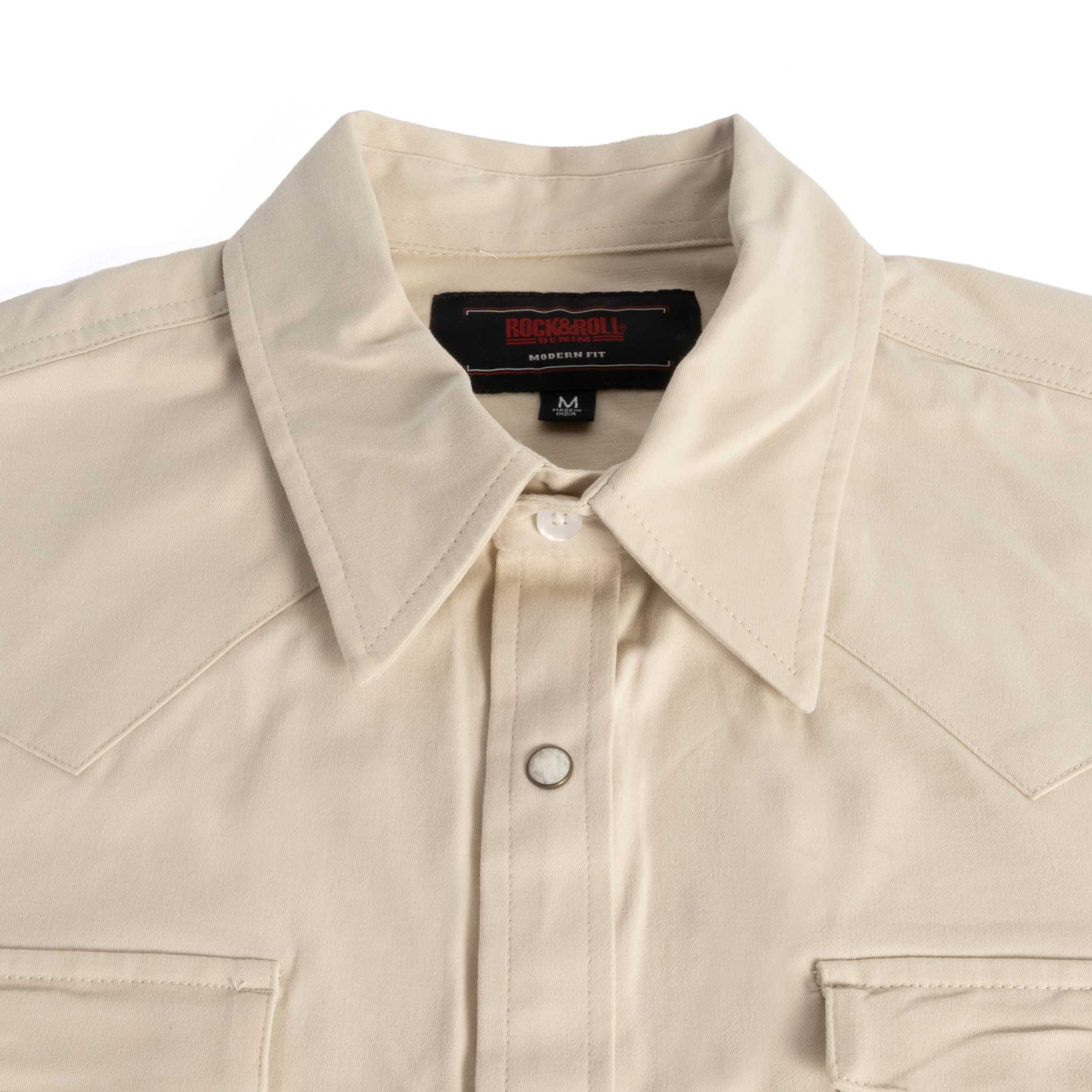 Rock & Roll Denim Men's Solid Woven Pearl Snap Shirt - Image 2