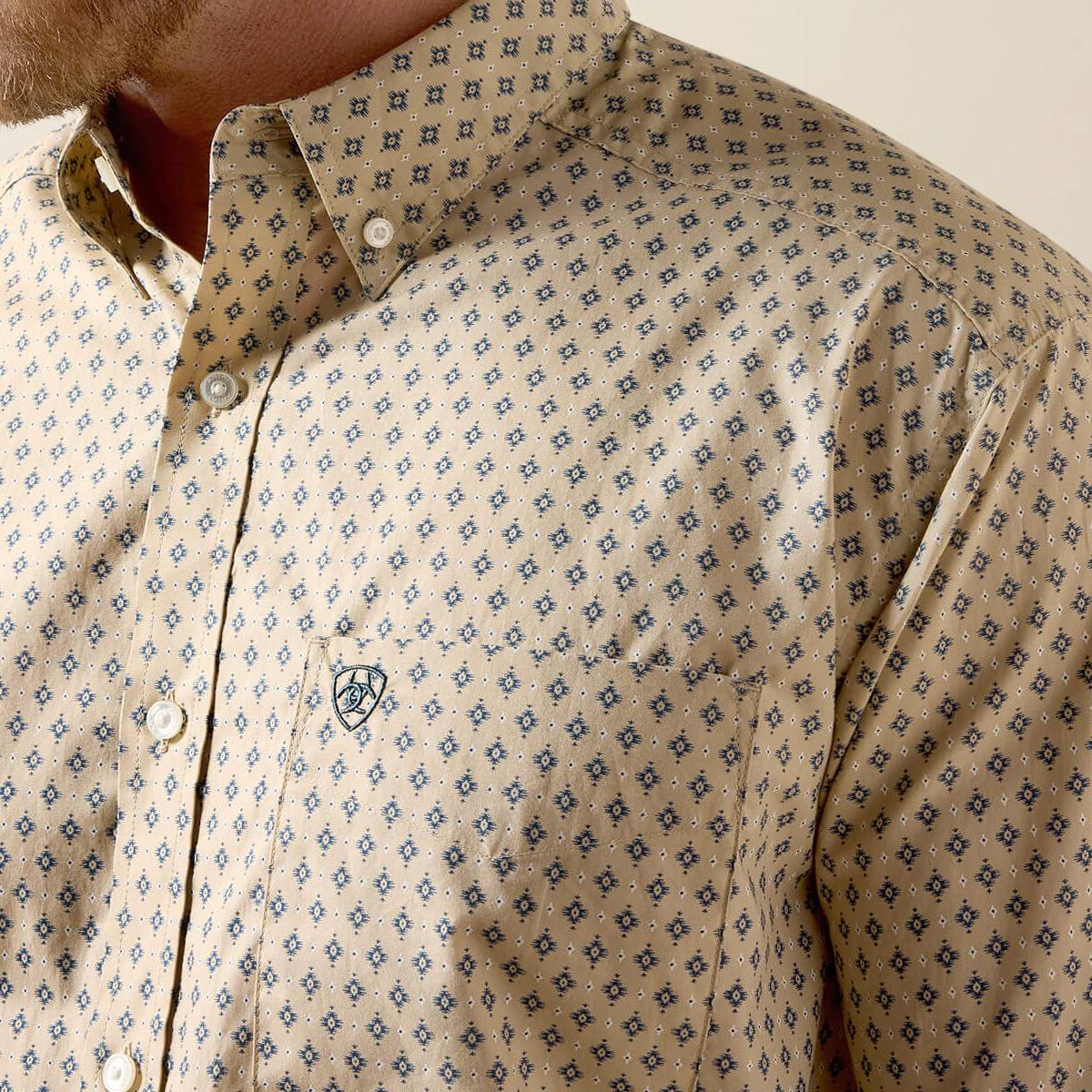 Ariat Men's Stu Classic Fit Irish Cream Southwest Motif Print Button Down Shirt - Image 2