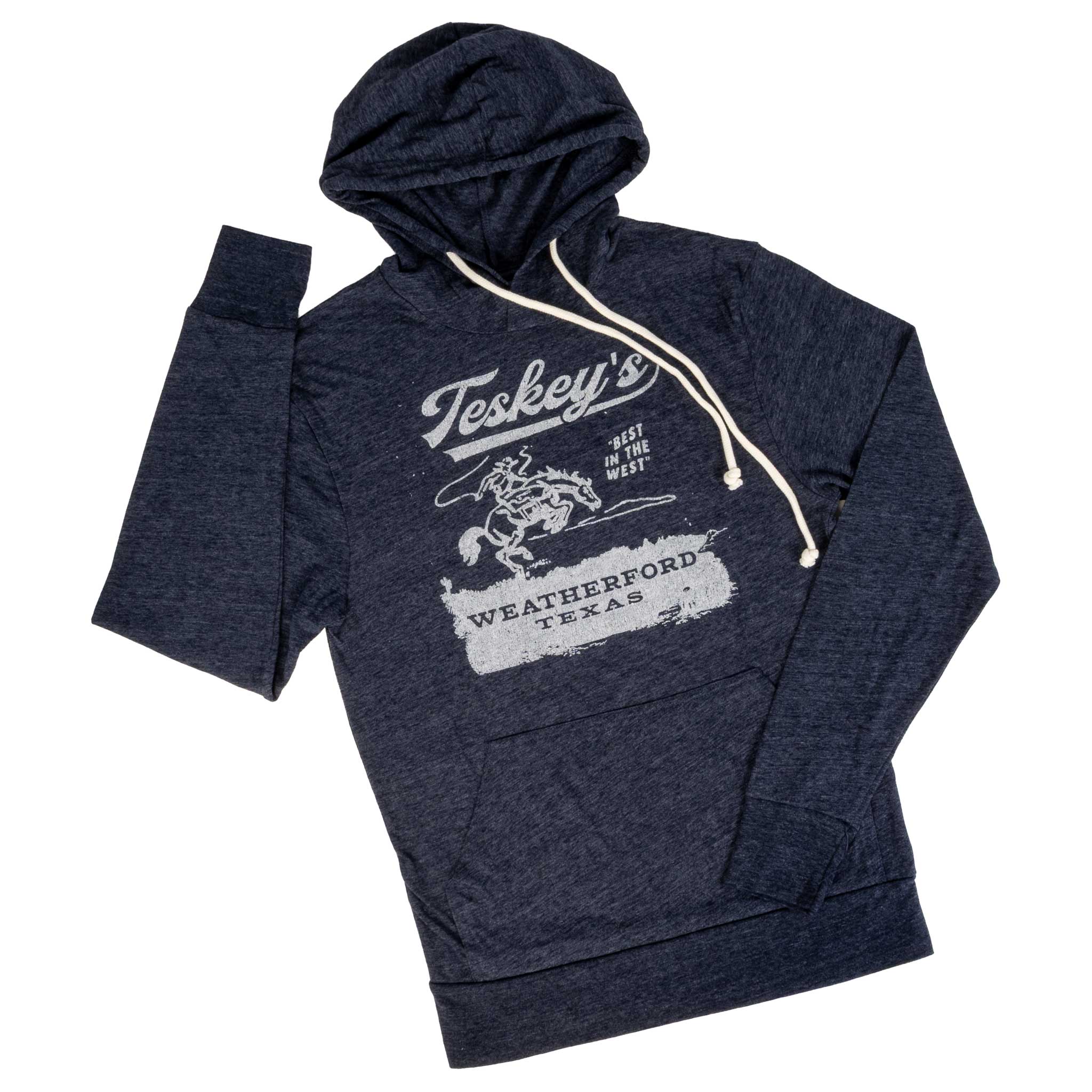 Teskey's Bronco Hoodie Tee - Navy - Image 2
