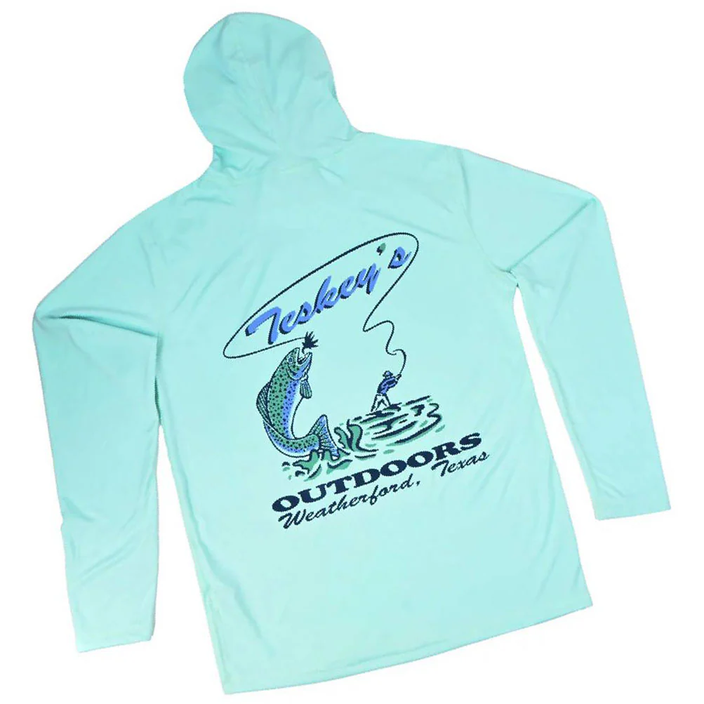 Teskey's Fly Fishing UV Performance Hoodie - Seagrass - Image 3