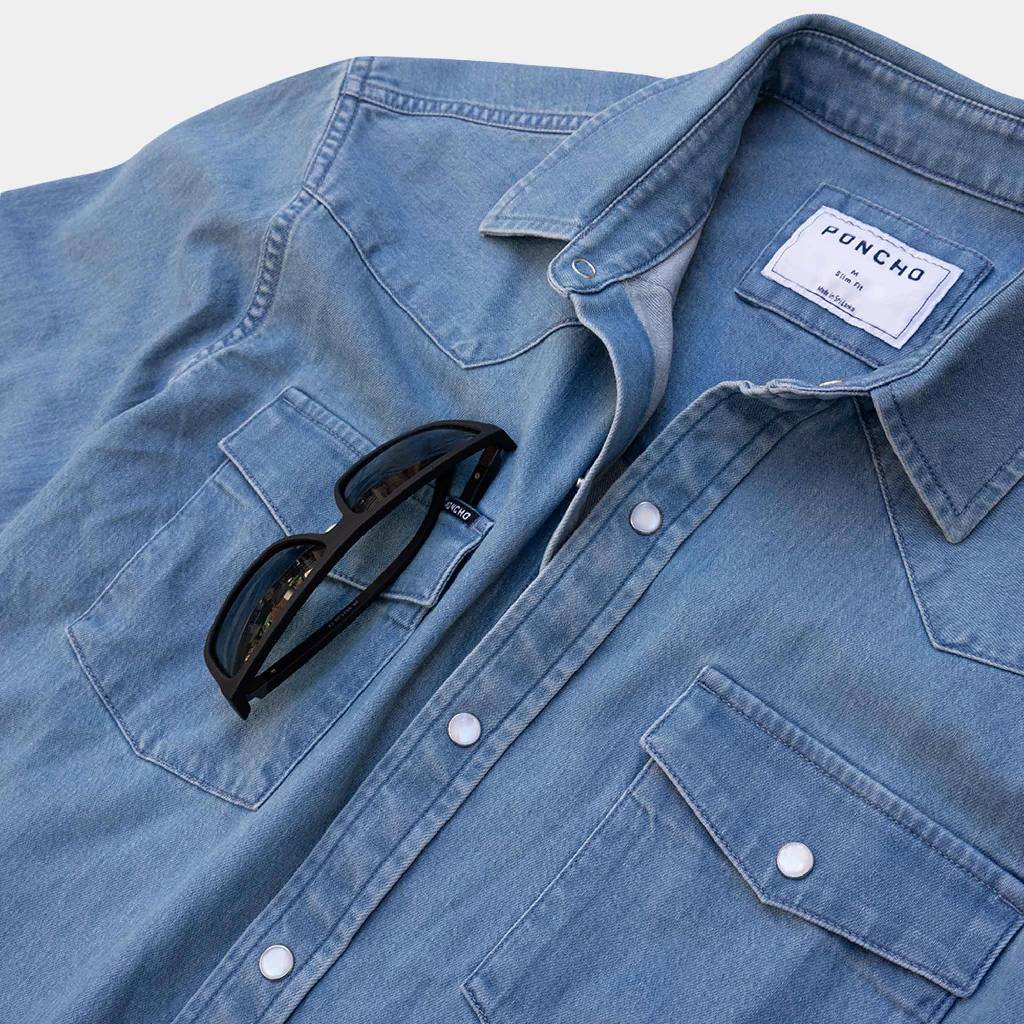 Poncho The Fort Davis Denim Western Shirt - Image 2