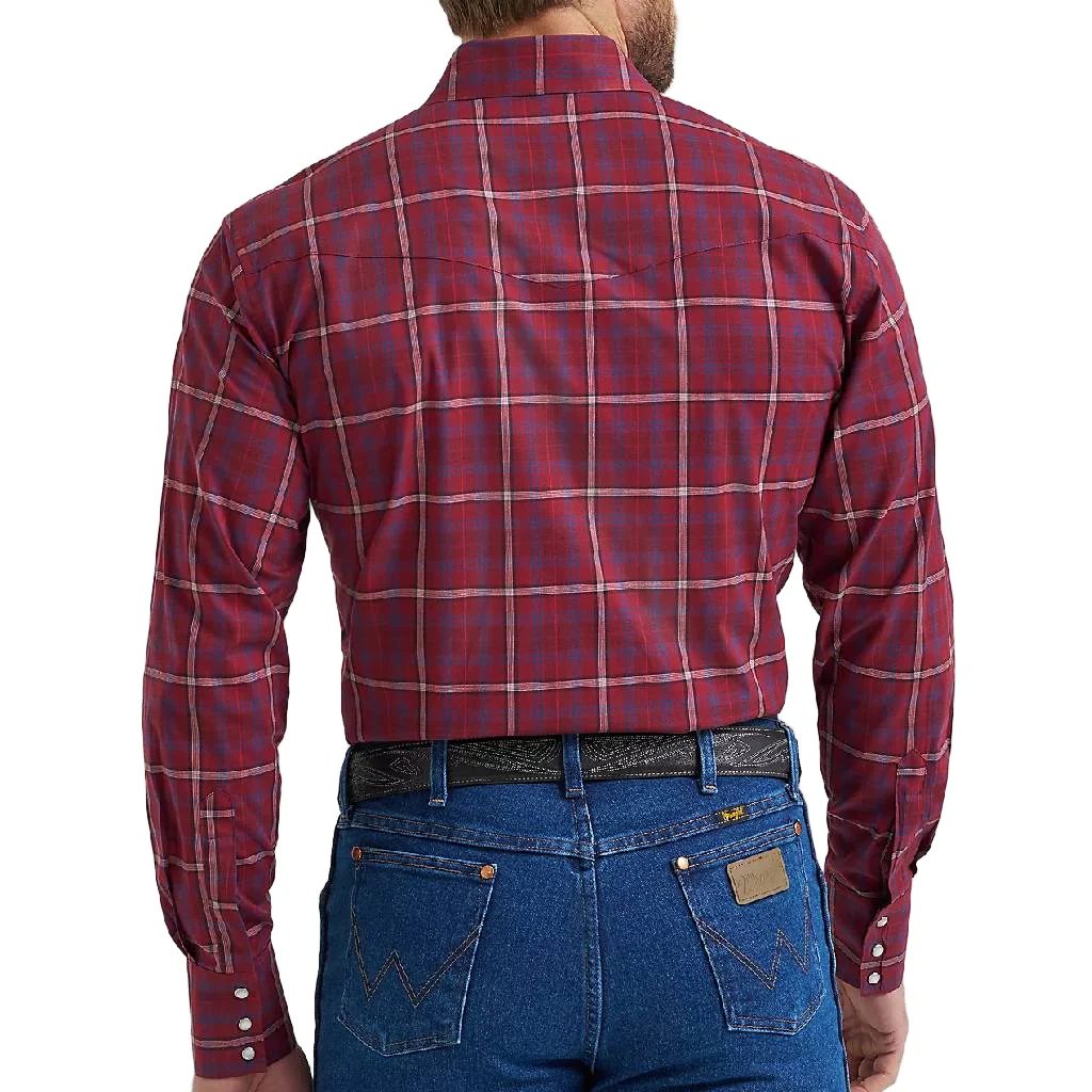 Wrangler Men's Wrinkle Free Plaid Pearl Snap Shirt - Image 2