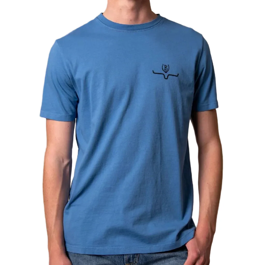 Kimes Ranch Men's Lucky B Bucking Mid Blue Tee - Image 2