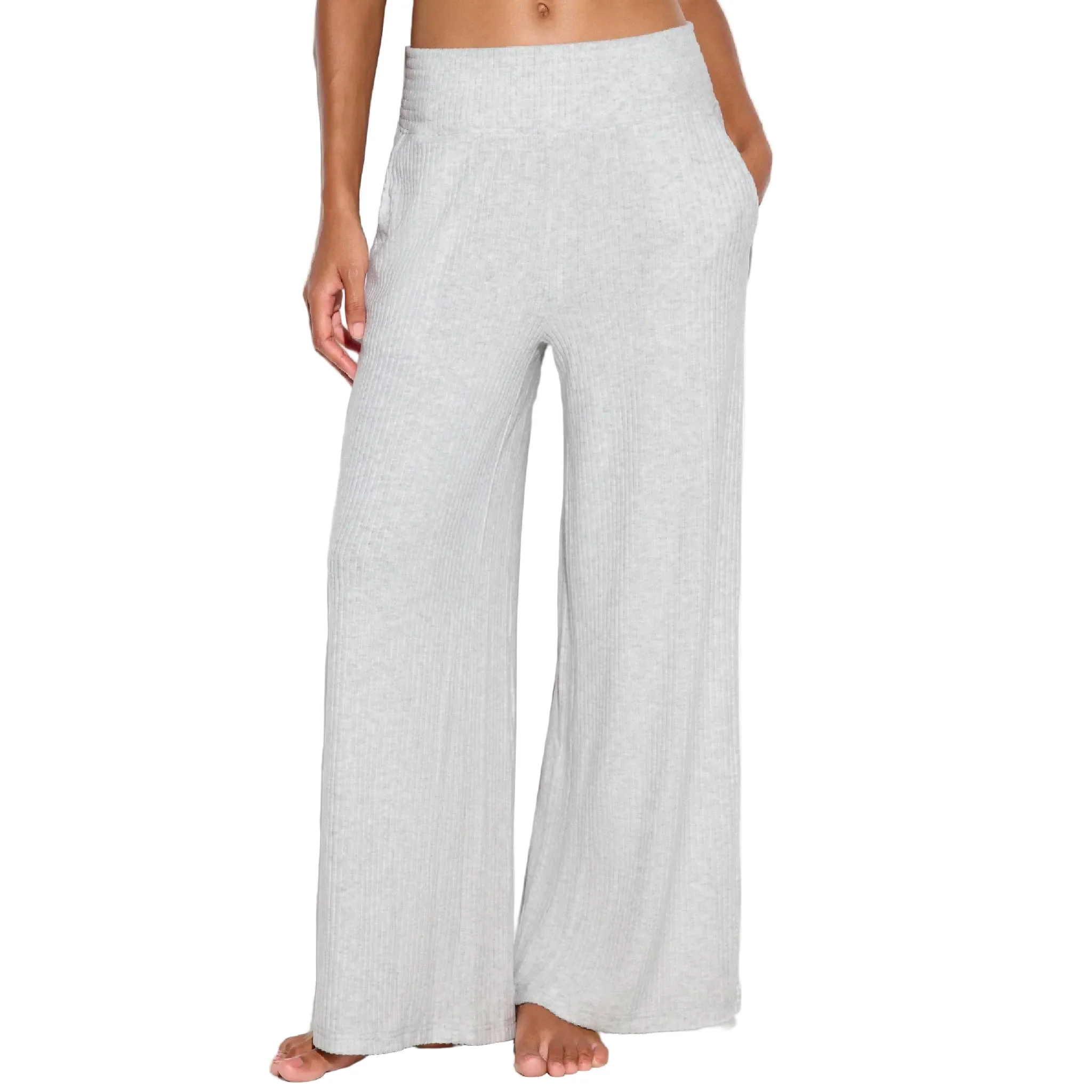Spiritual Gangster Light Heather Grey Luma Rib Restore Pant