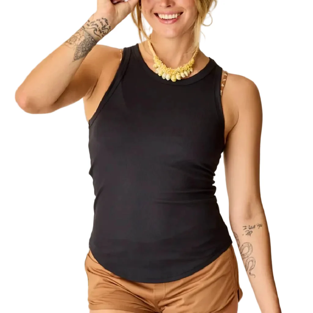 Carve Designs Lyra Rib Black Tank Top