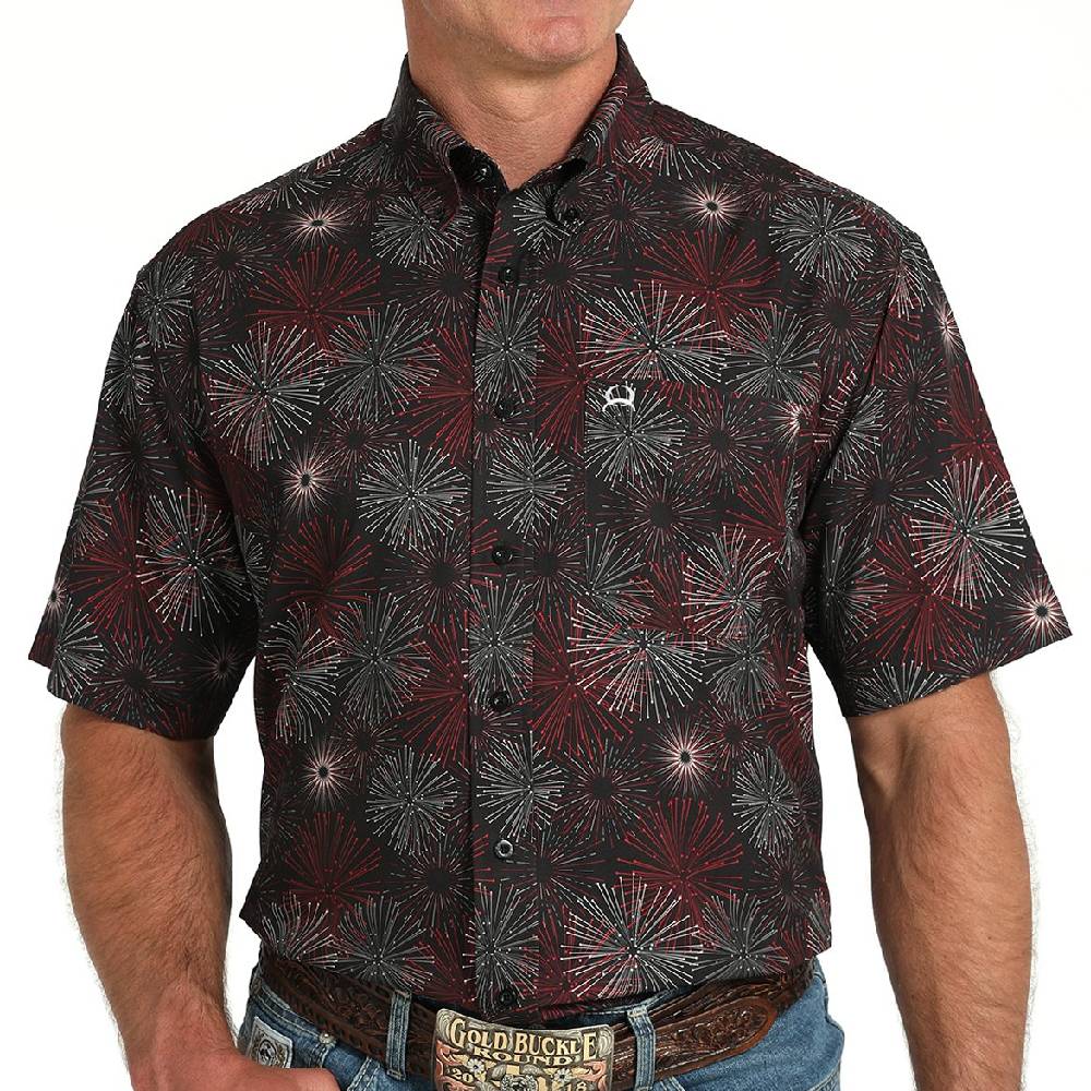 Cinch Men's Arenaflex Geo Fireworks Button Down Shirt - FINAL SALE