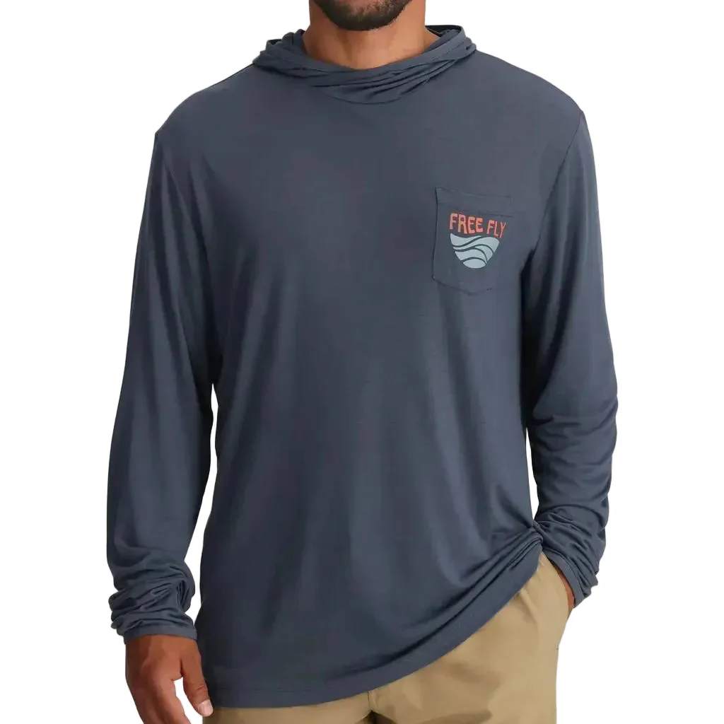 Free Fly Men's Blue Edge Storm Cloud Bamboo Lightweight Graphic Hoodie - Image 2