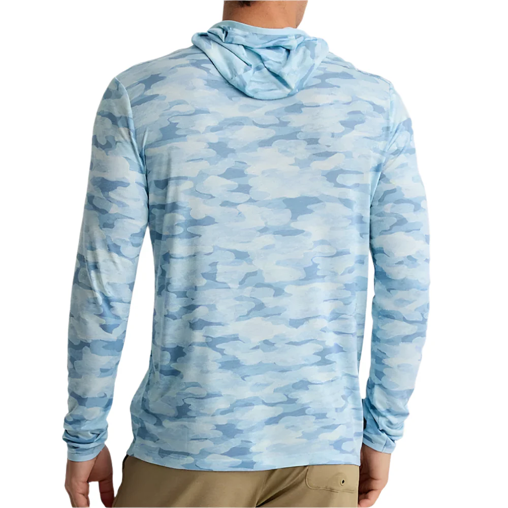 Free Fly Men's Surf Blue Bamboo Lightweight Hoodie - Image 2