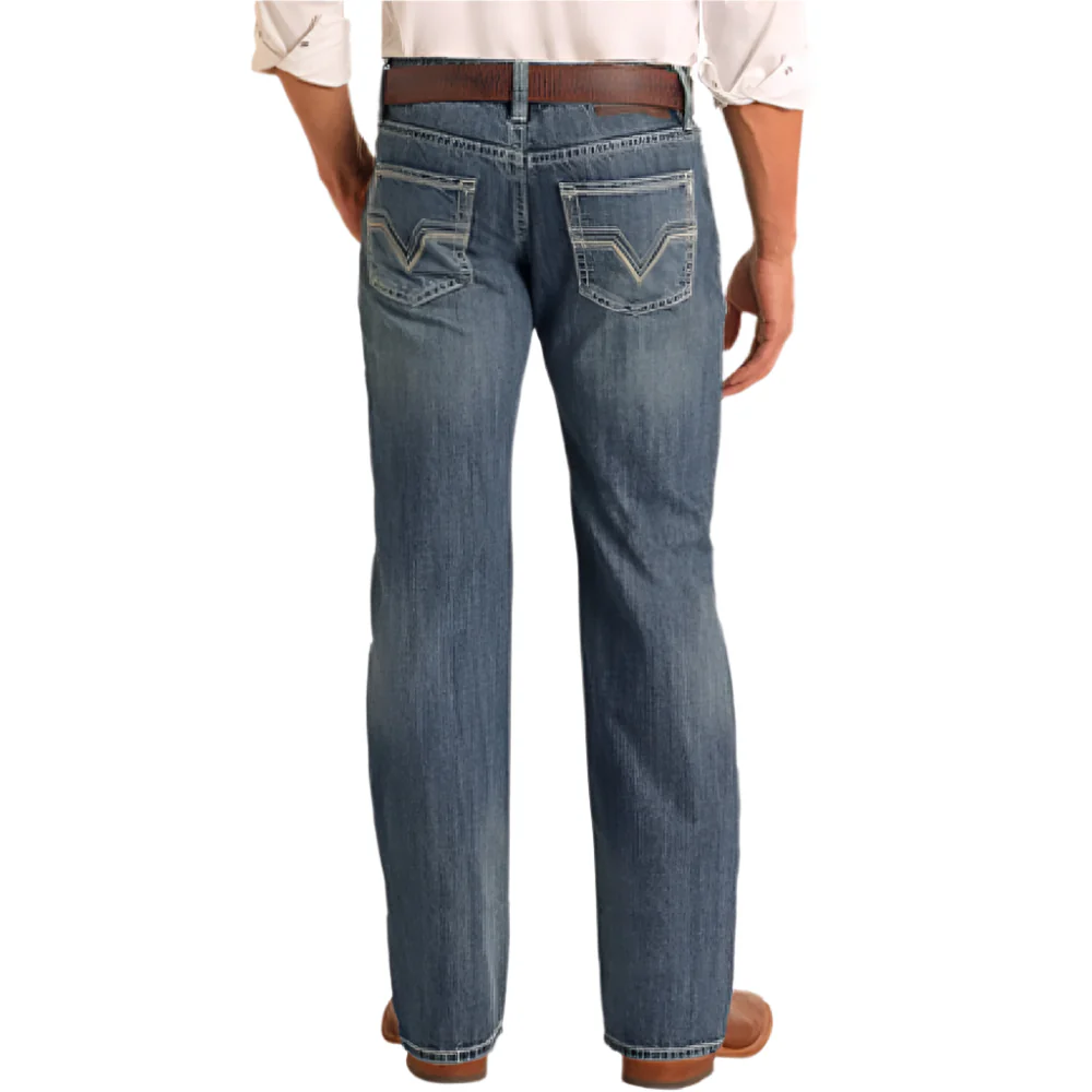 Rock & Roll Denim Men's Double Barrel Straight Boot Cut Jeans - Image 2