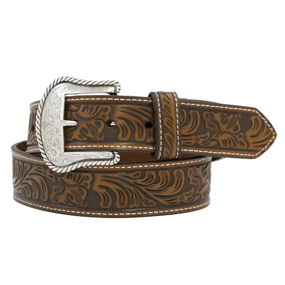 Nocona Men's Floral Embossed Western Belt