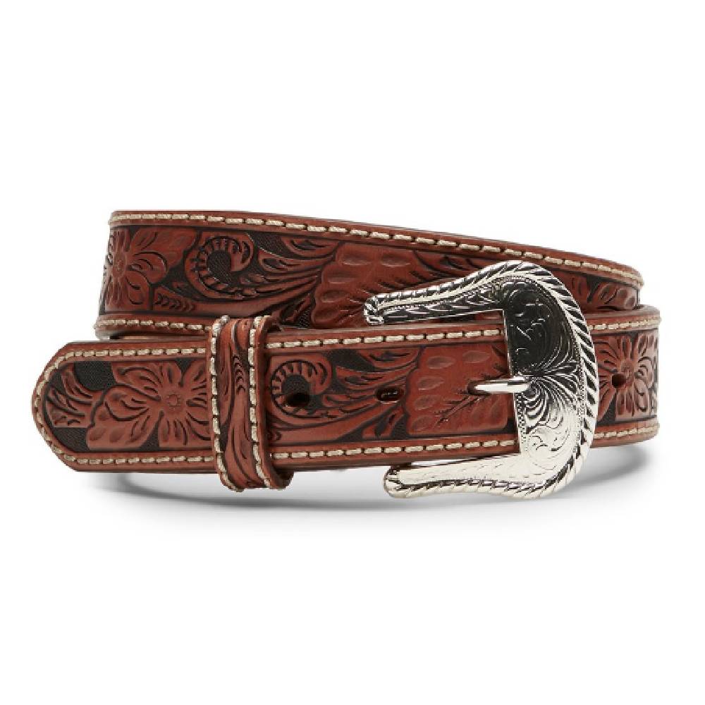 Tony Lama Hand Tooled Floral Belt
