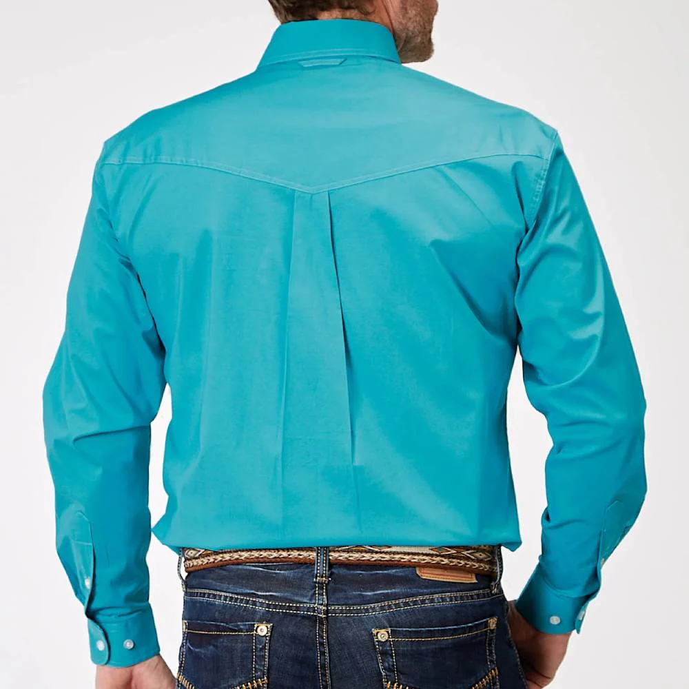 Roper Men's Solid Poplin Stretch Shirt - FINAL SALE - Image 2
