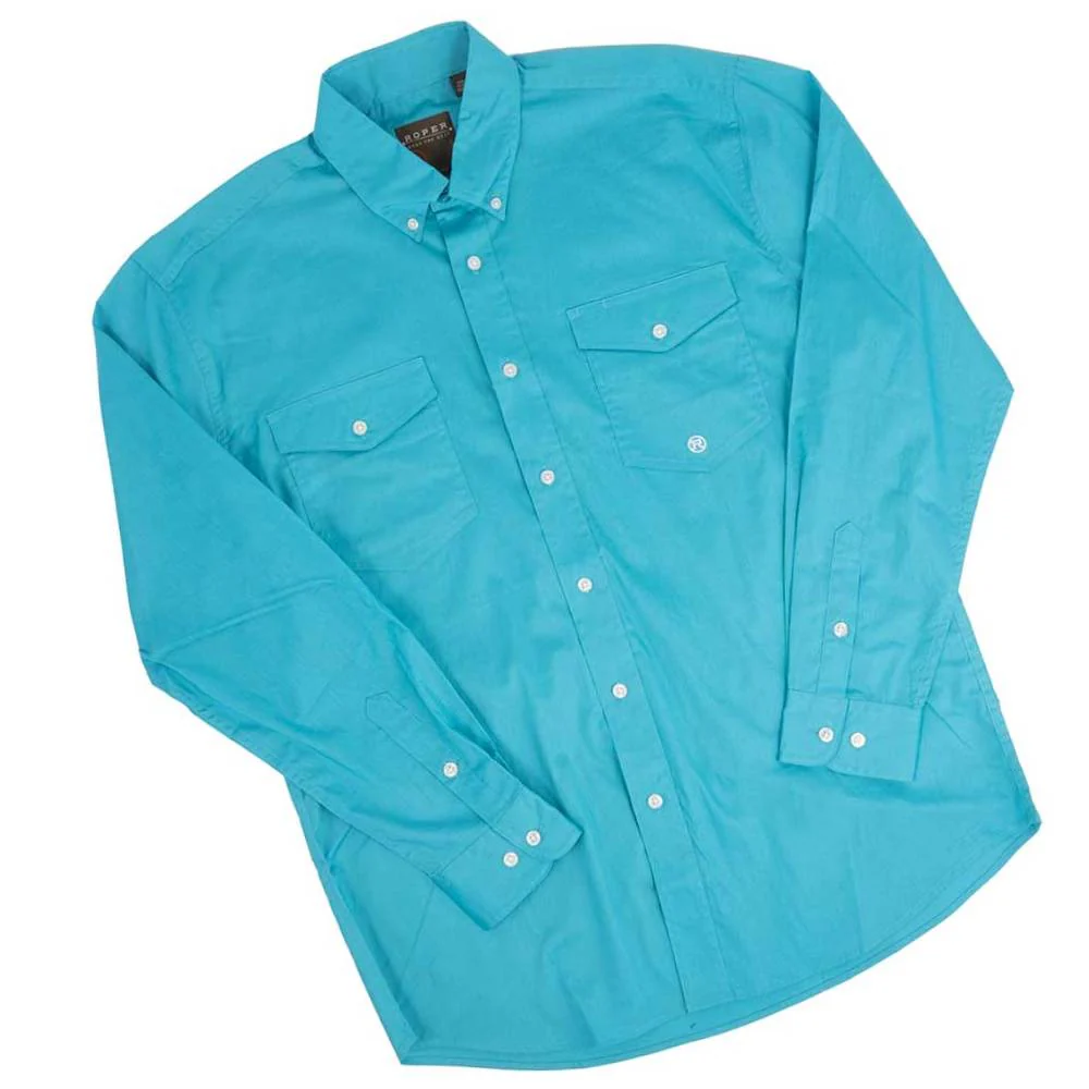 Roper Men's Solid Poplin Stretch Shirt - FINAL SALE - Image 3