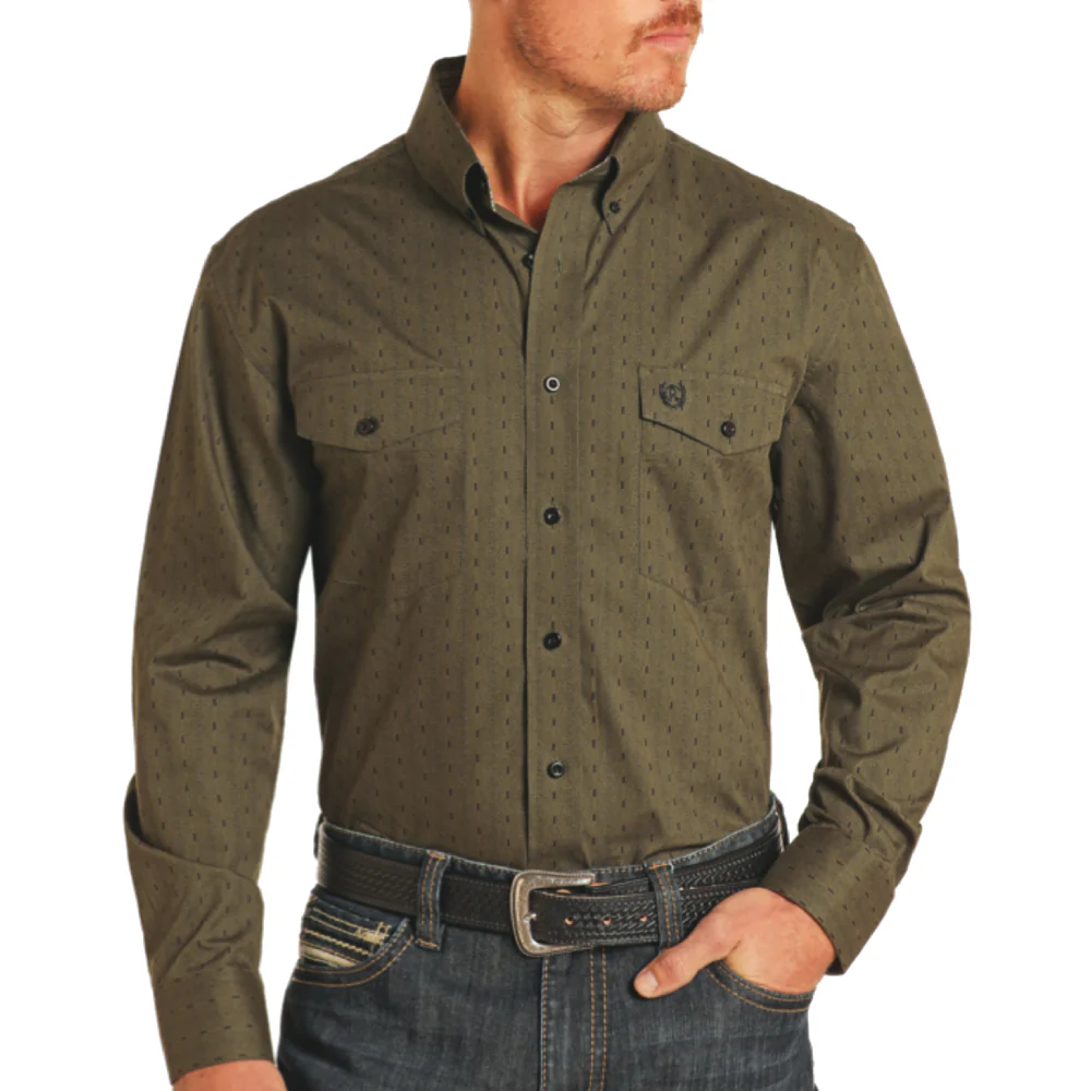 Panhandle Men's Mini Geo Print Shirt