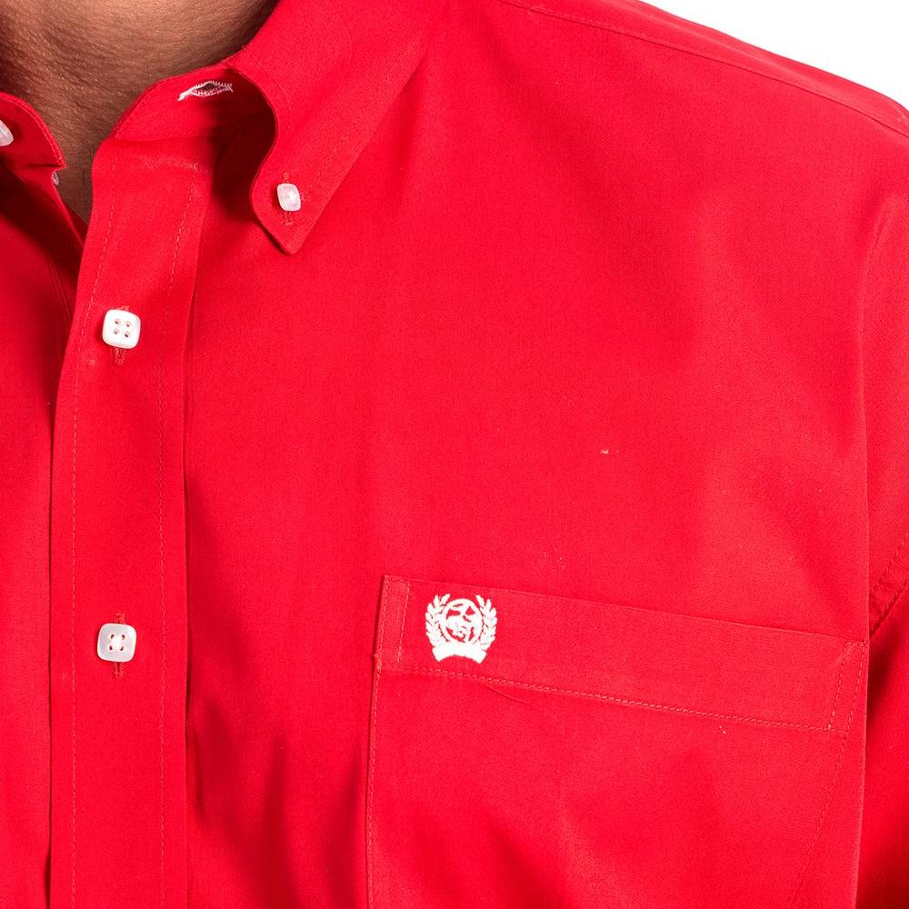 Cinch Men's Solid Red Button Shirt - Image 2