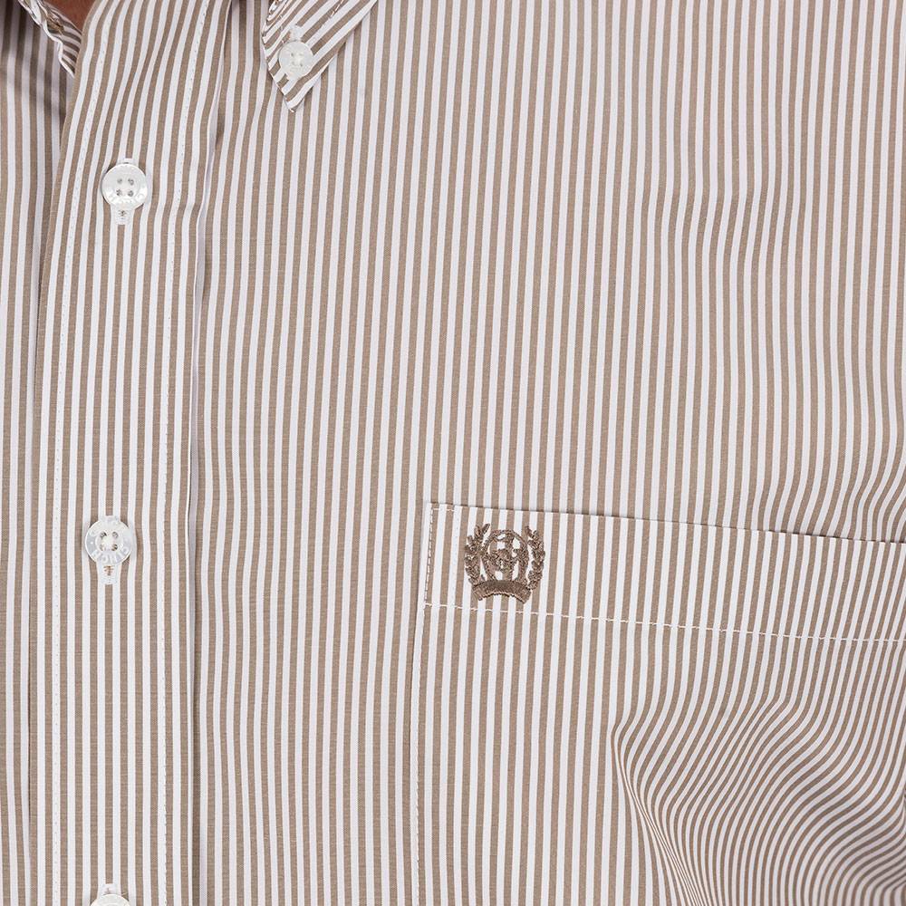 Cinch Men's Stripe Khaki Button Down Shirt - Image 2