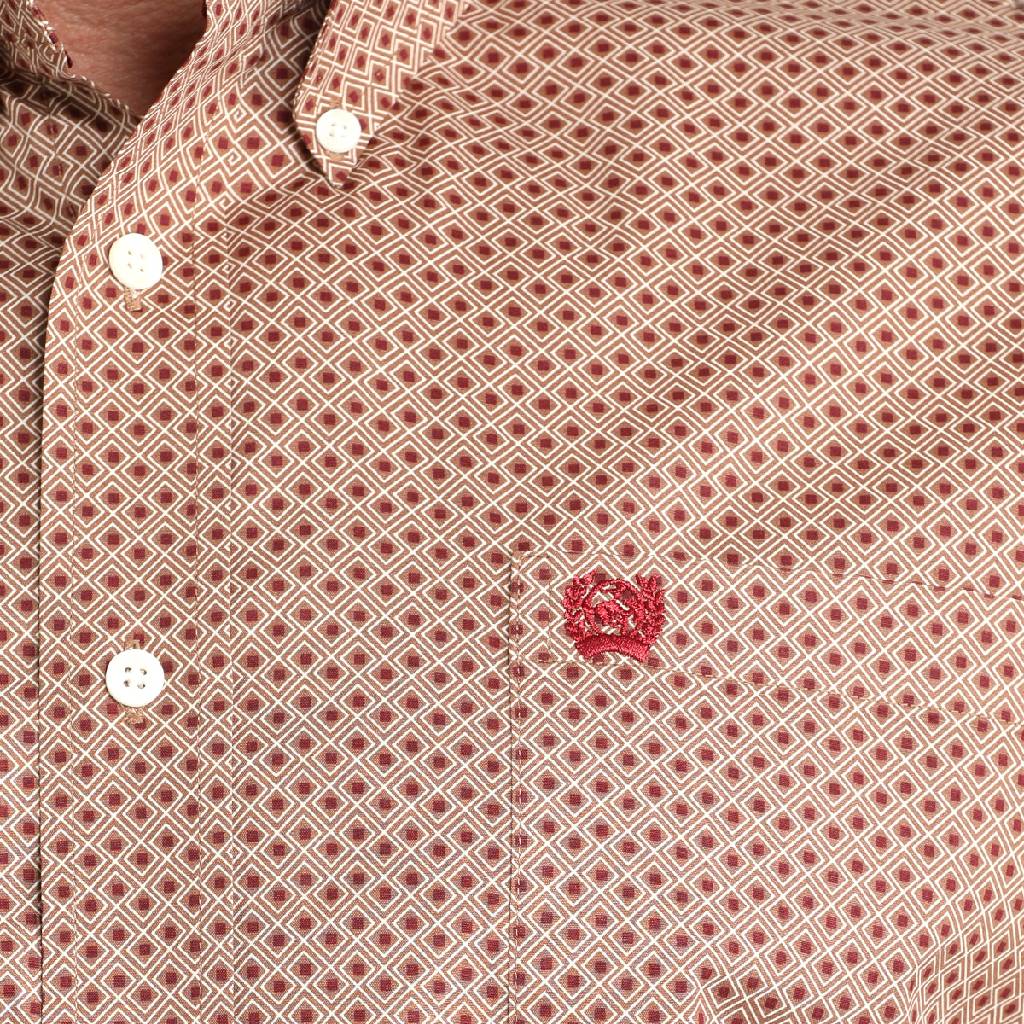 Cinch Men's Geo Print Brown Shirt - FINAL SALE - Image 2