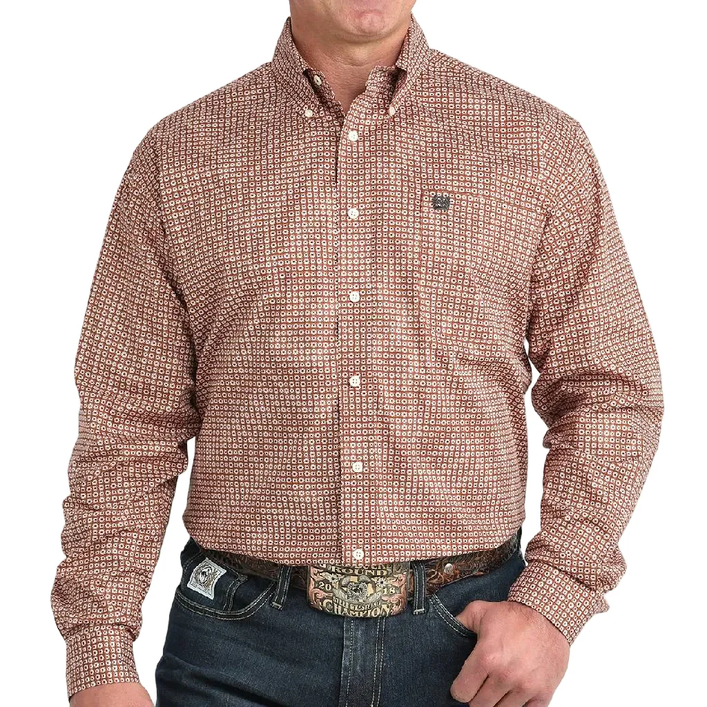 Cinch Men's Geo Flower Print Button Down Shirt