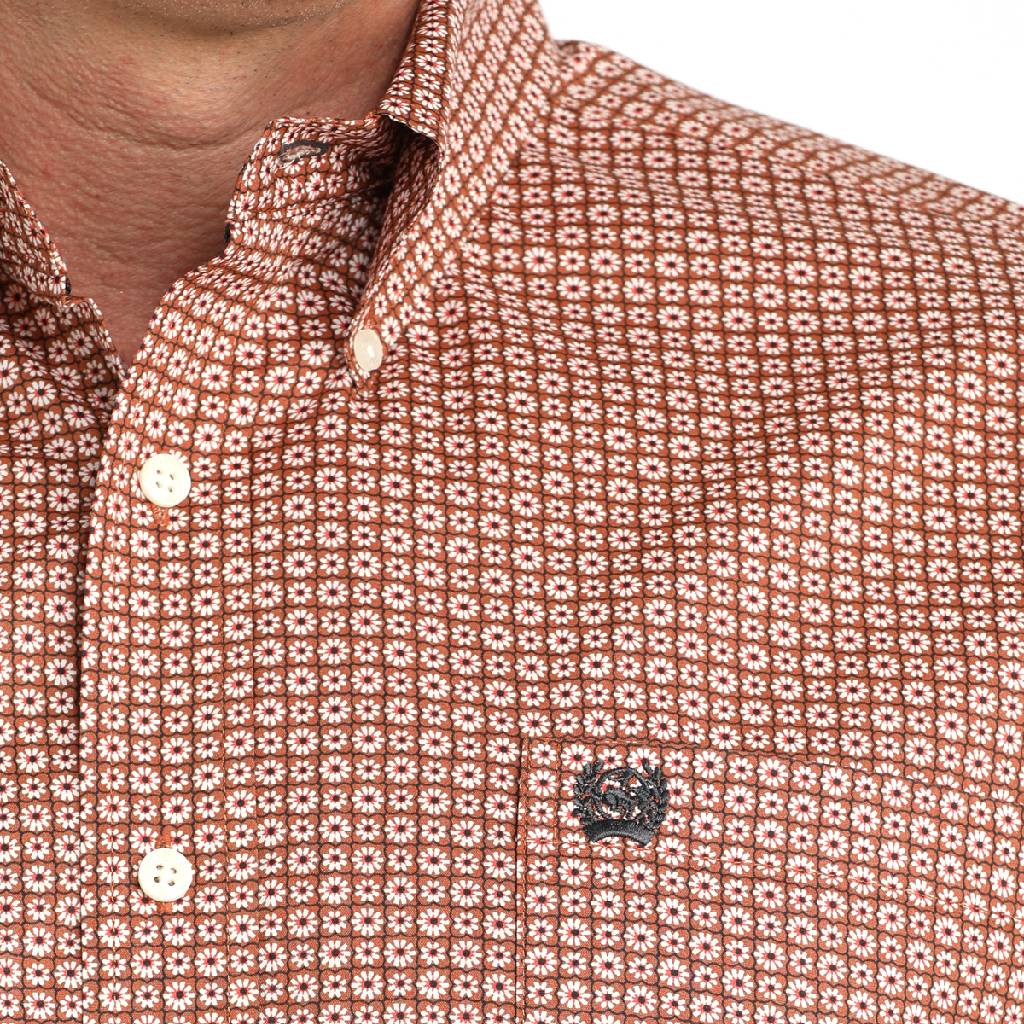 Cinch Men's Geo Flower Print Button Down Shirt - Image 2