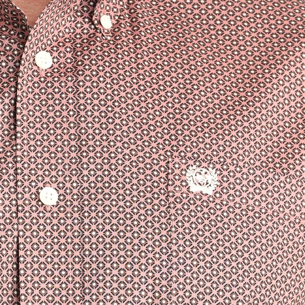 Cinch Men's Geo Pink Shirt - Image 2