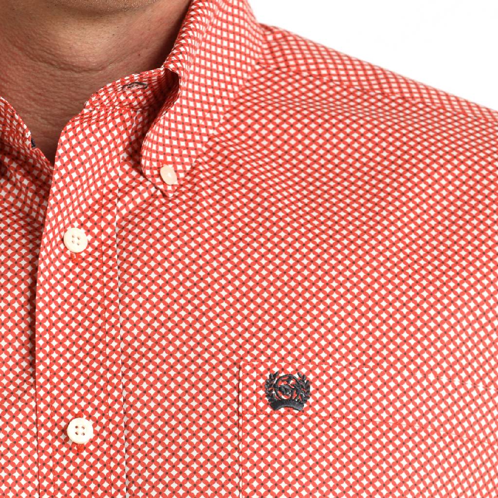 Cinch Men's Red Geo Print Button Down Shirt - Image 2
