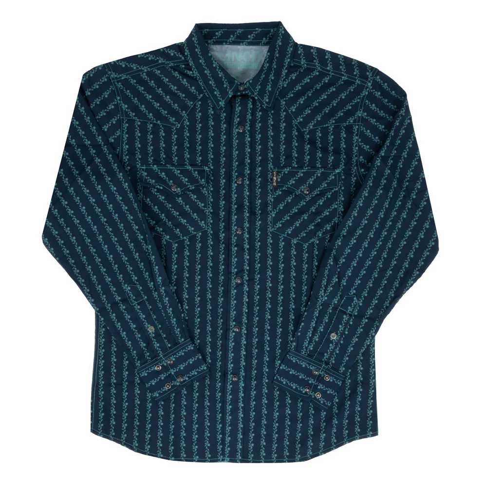 Cinch Men's Modern Floral Stripe Pearl Snap Shirt