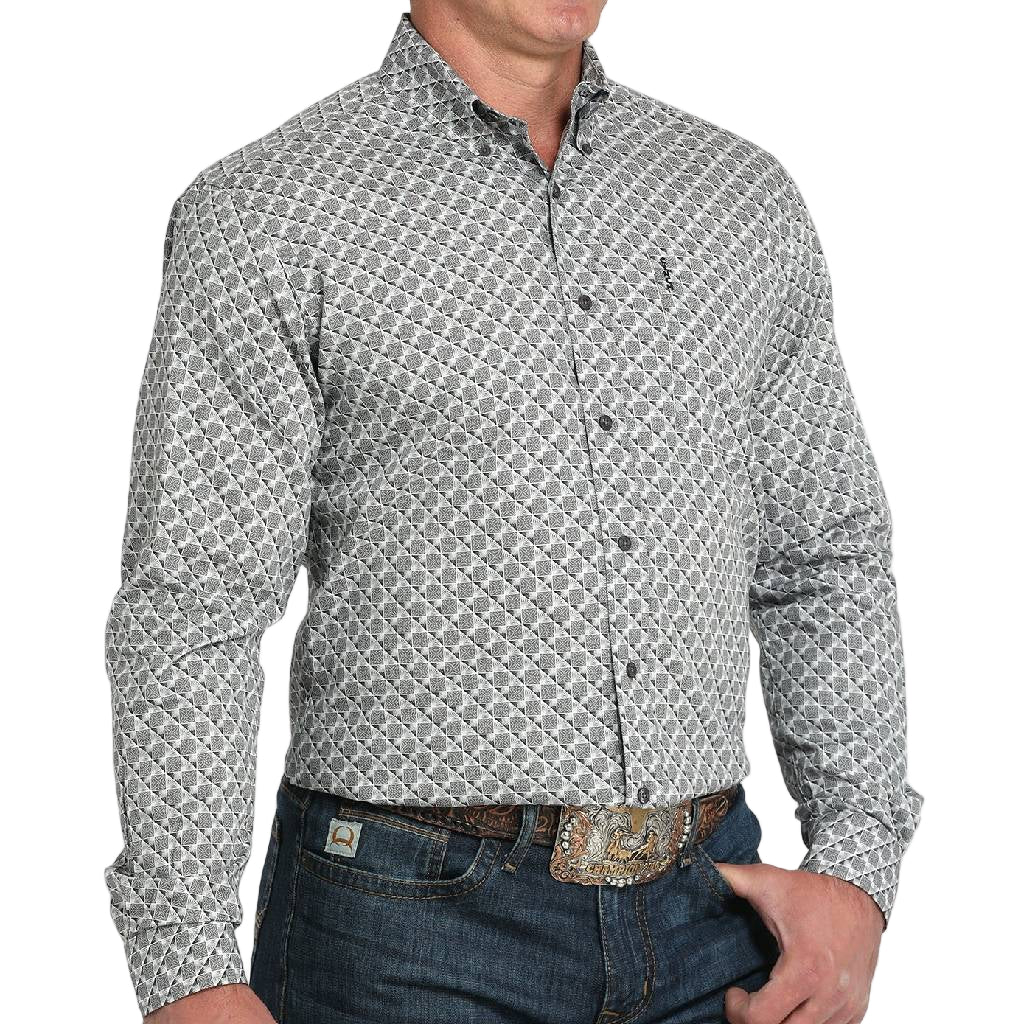 Cinch Men's Modern Fit Geo Print Button Down Shirt - FINAL SALE